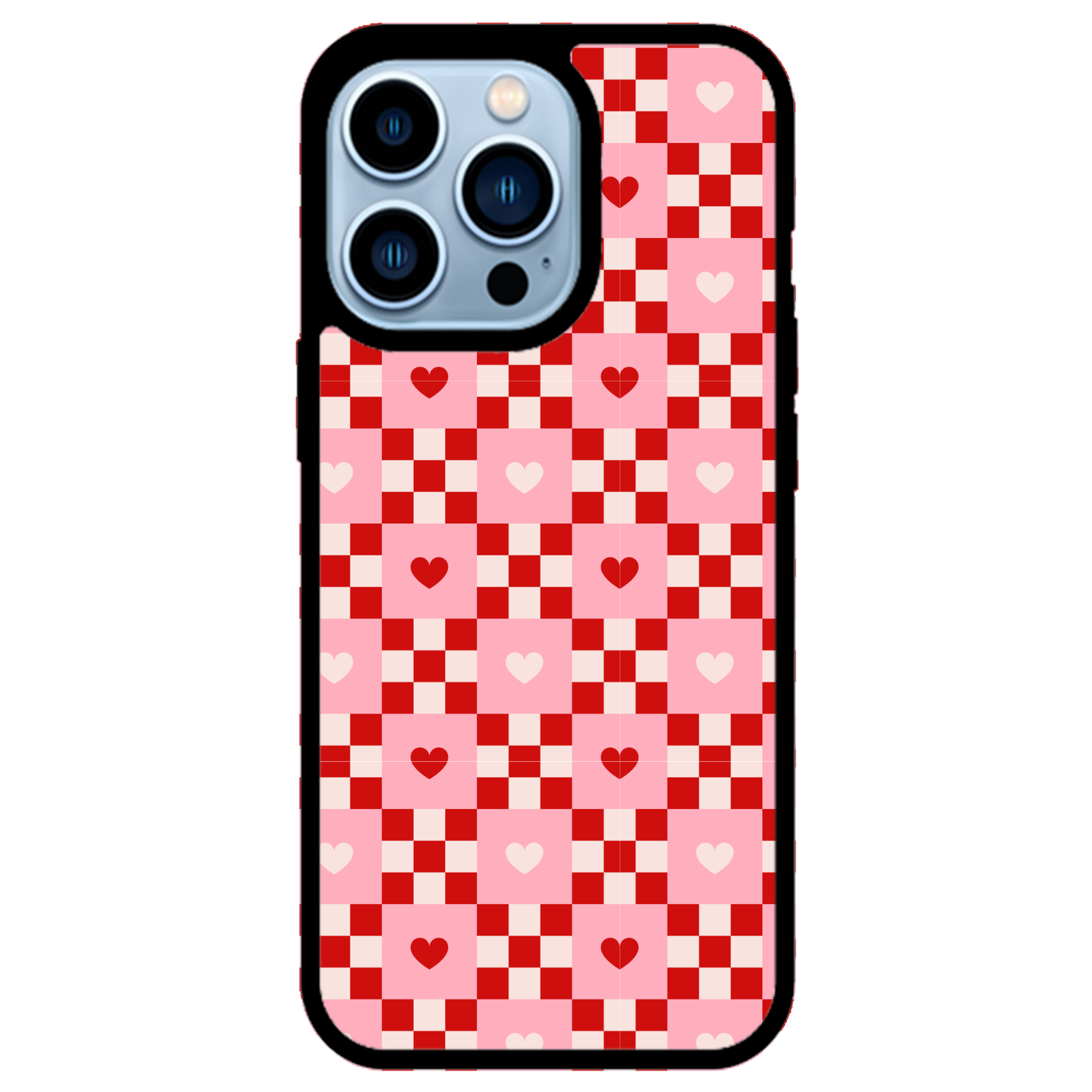 Cherry Hearts Gingham Phone Case | Winky Cats