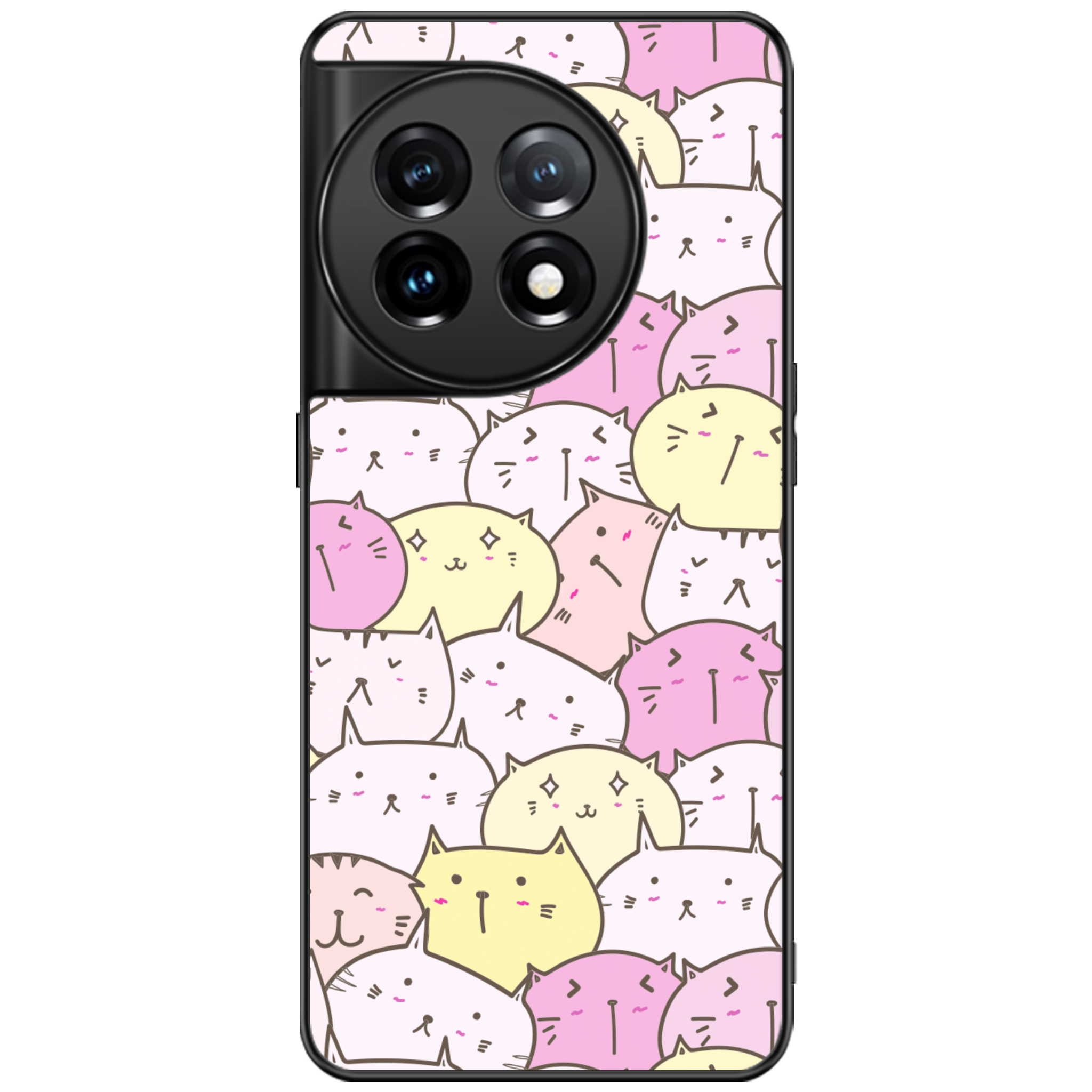 Pastel Cat Pile Glossy Phone Case | Winky Cats