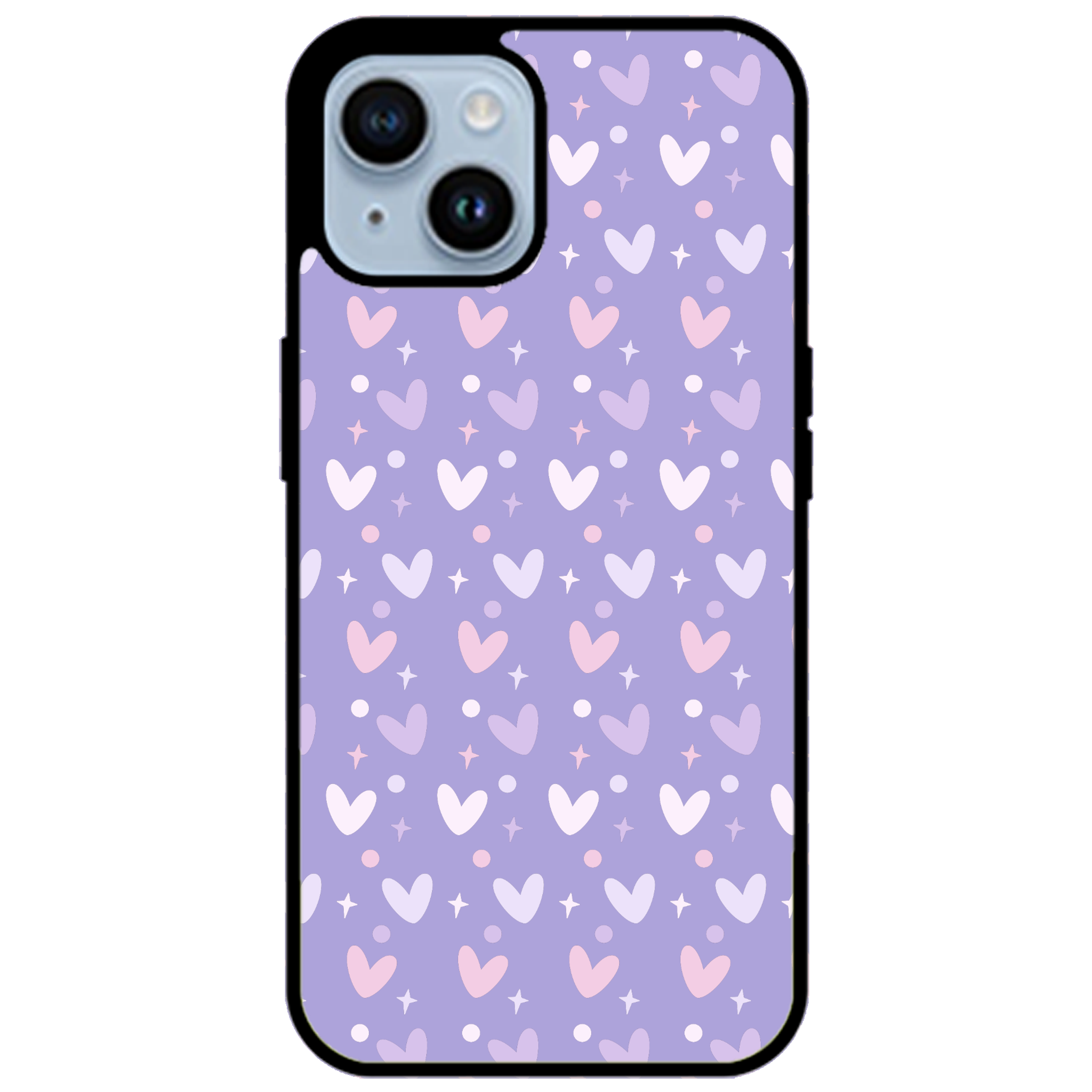 Lilac Heart Confetti Glossy Phone Case | Winky Cats