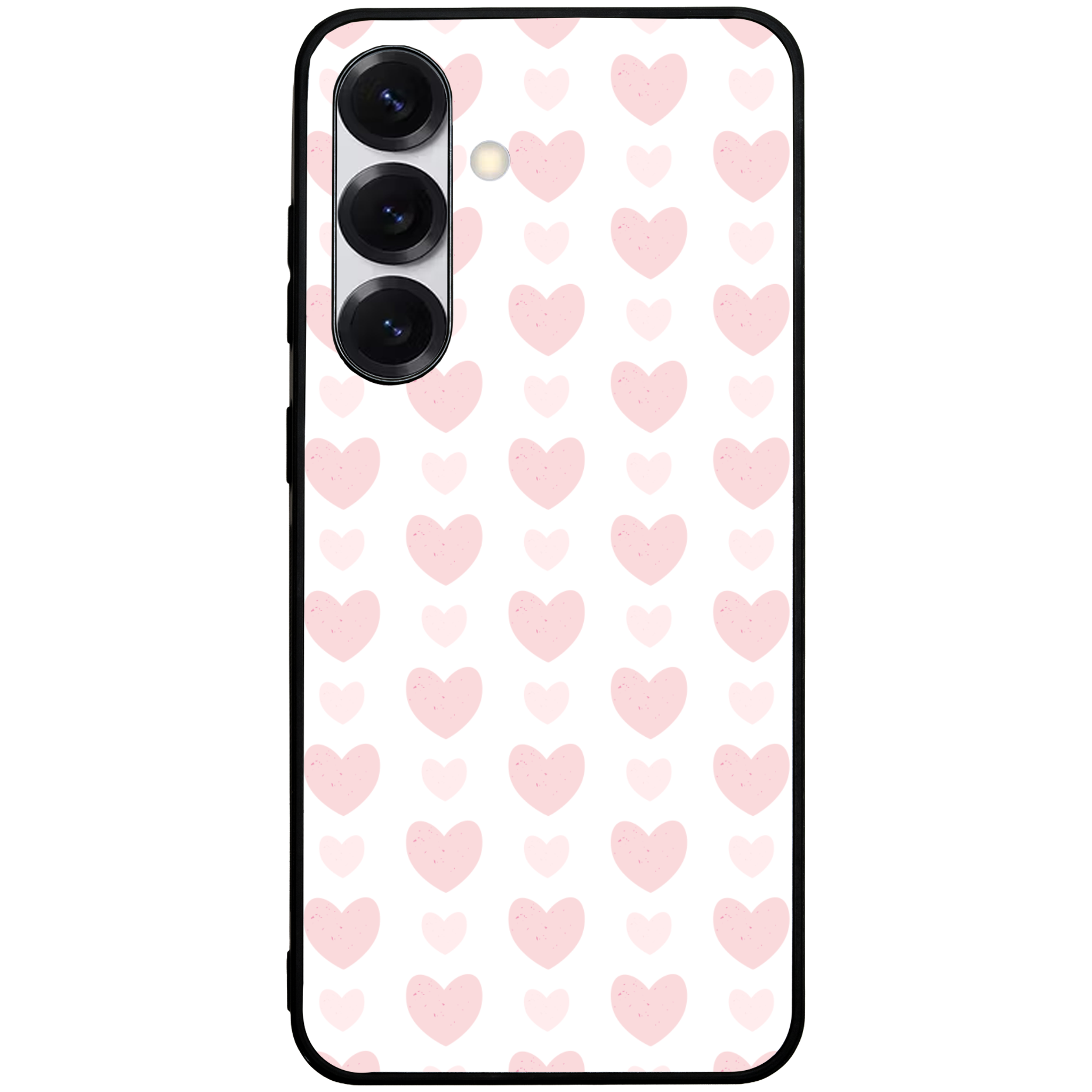 Blush Heart Grid Glossy Phone Case | Winky Cats