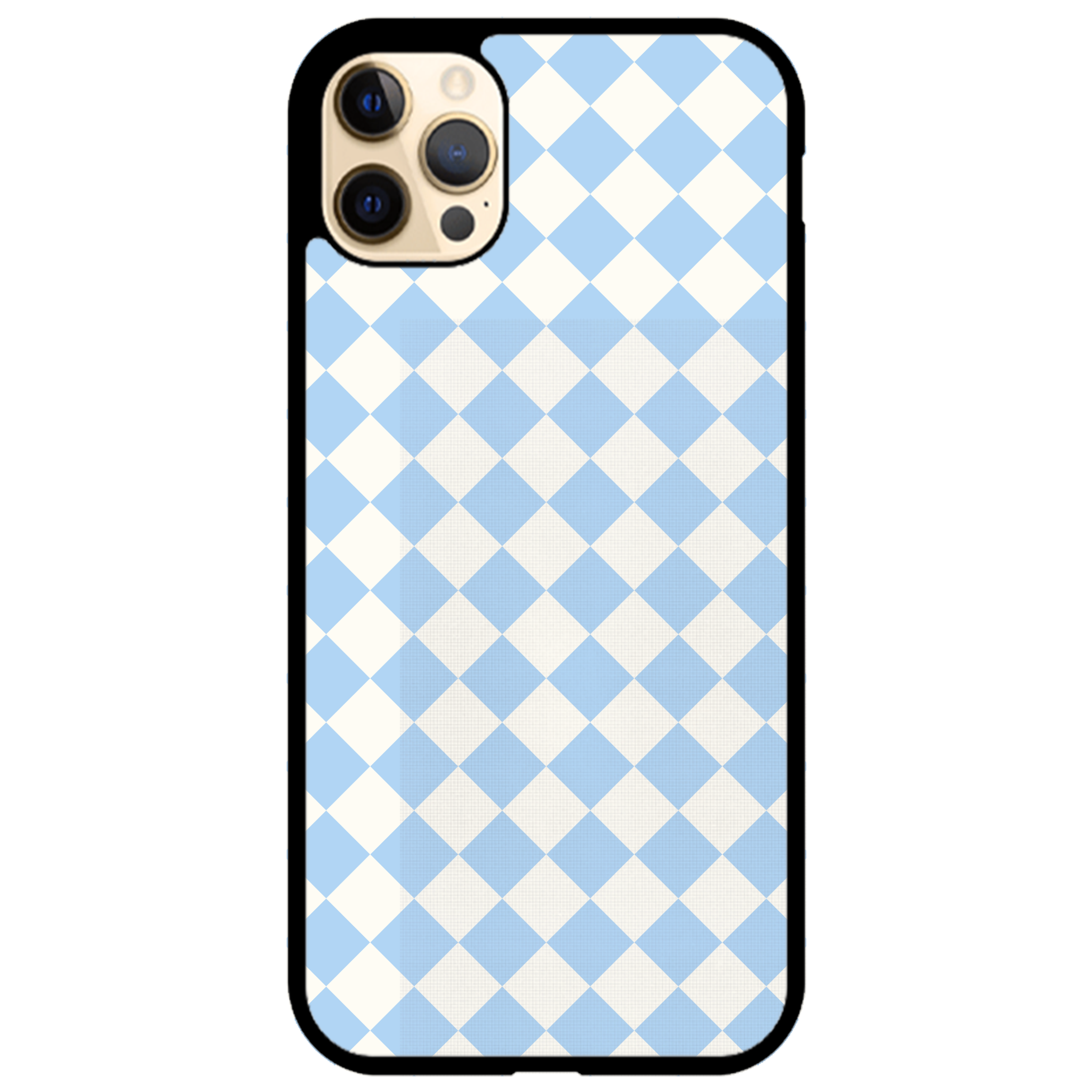 Blue and White Checkers Glossy Phone Case | Winky Cats