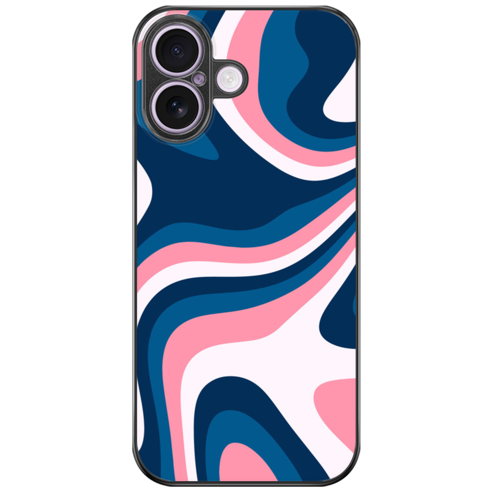 Navy and Pink Marble Swirls Glossy Phone Case | Winky Cats