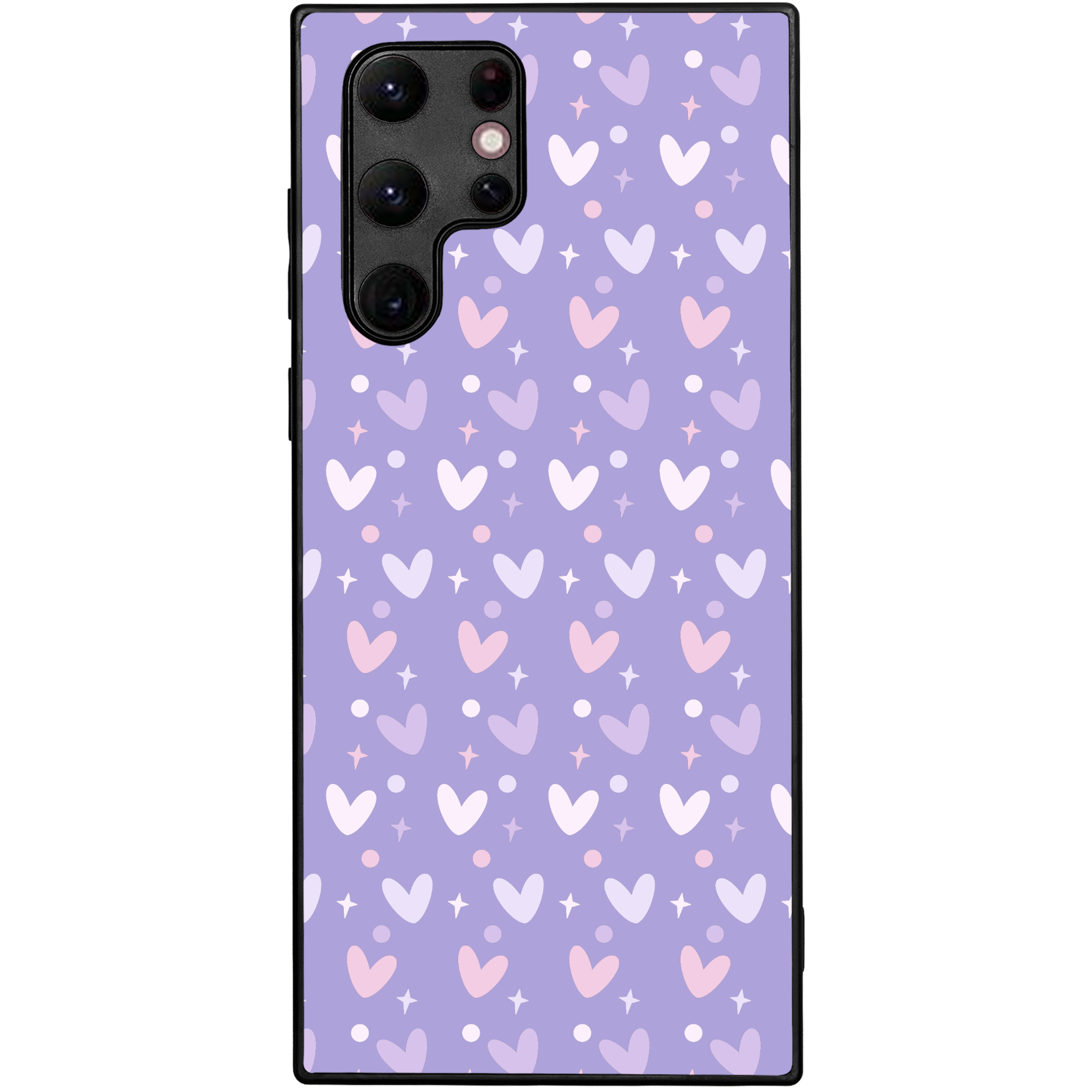 Lilac Heart Confetti Glossy Phone Case | Winky Cats