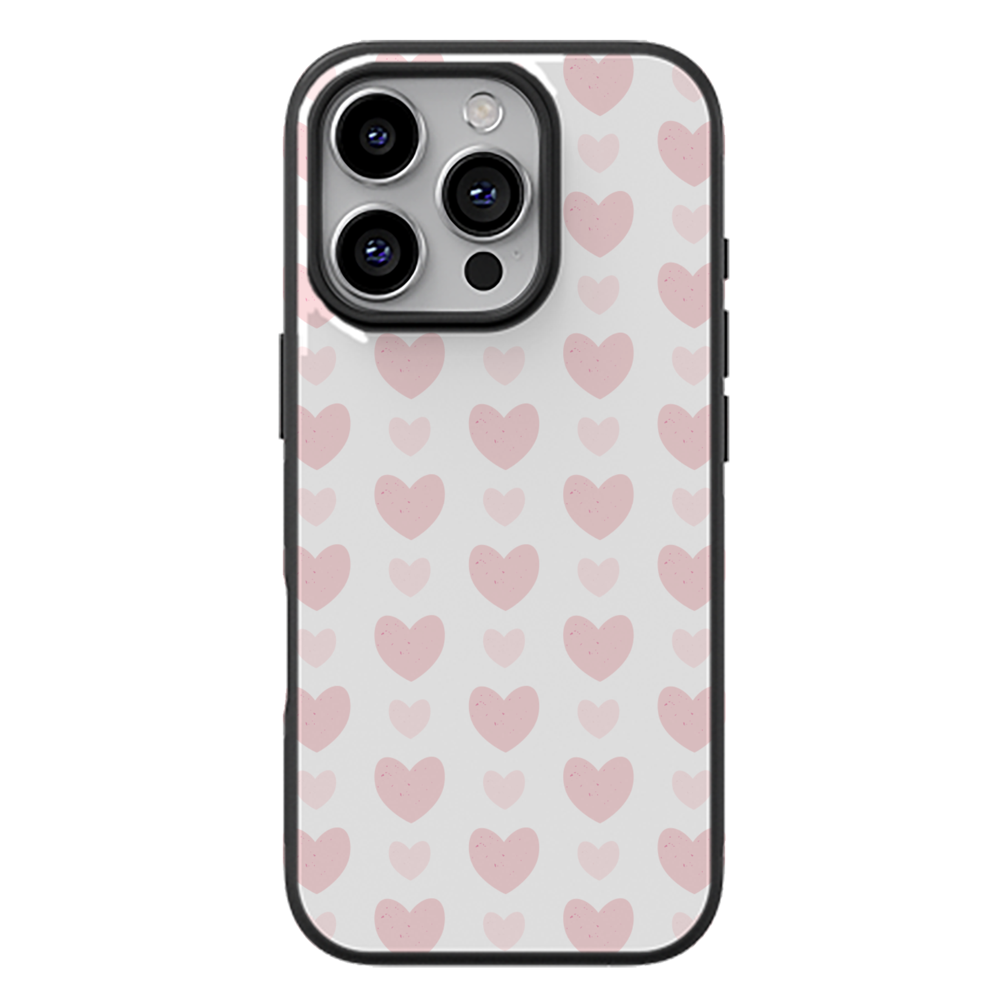 Blush Heart Grid Glossy Phone Case | Winky Cats