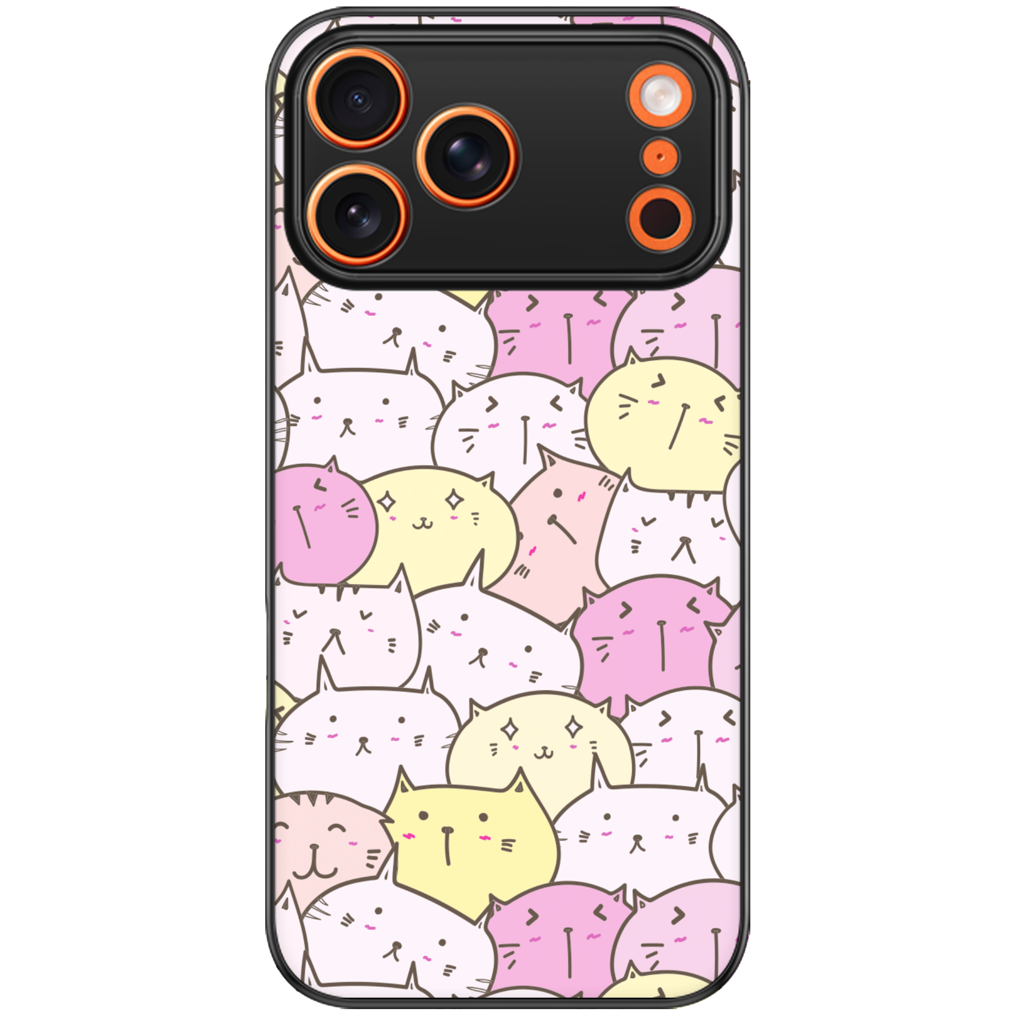 Pastel Cat Pile Glossy Phone Case | Winky Cats