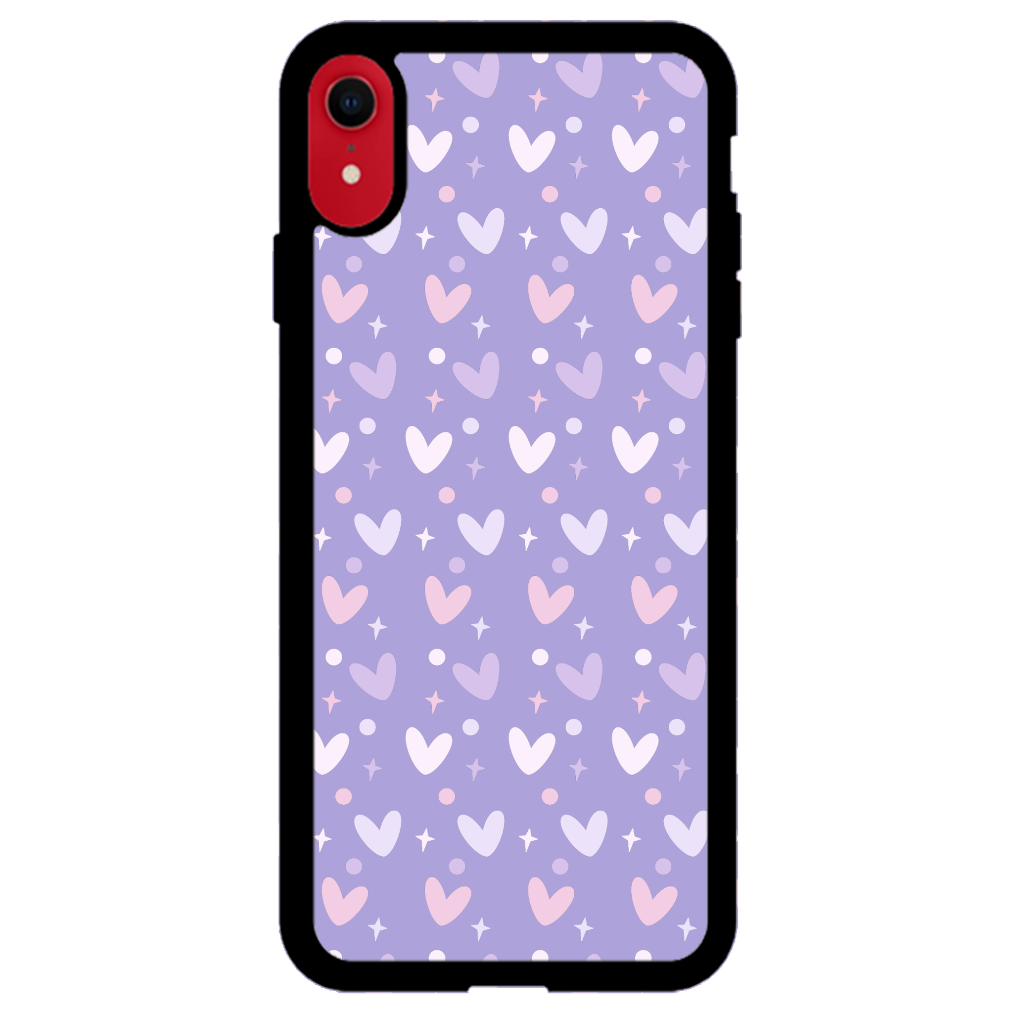 Lilac Heart Confetti Glossy Phone Case | Winky Cats