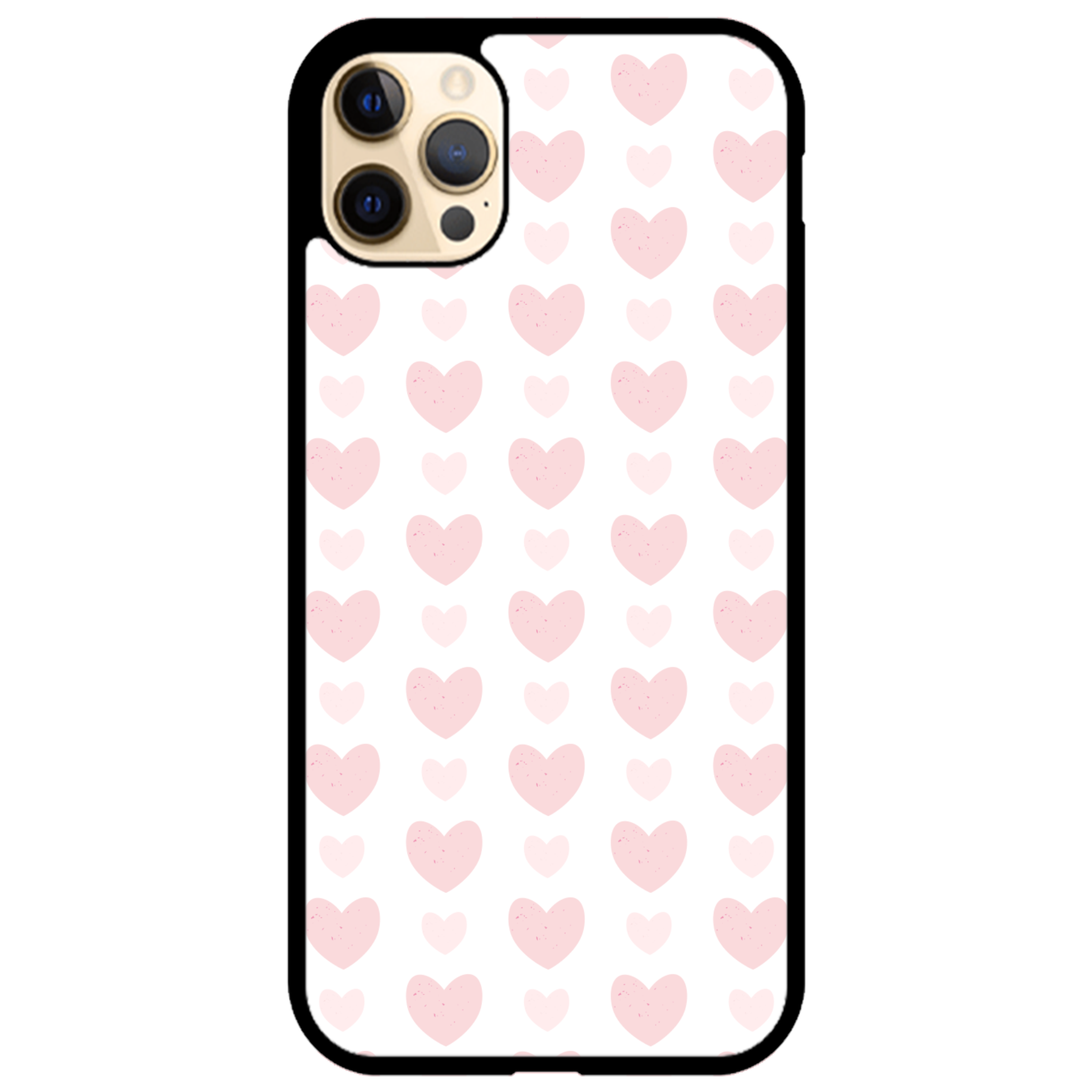 Blush Heart Grid Glossy Phone Case | Winky Cats