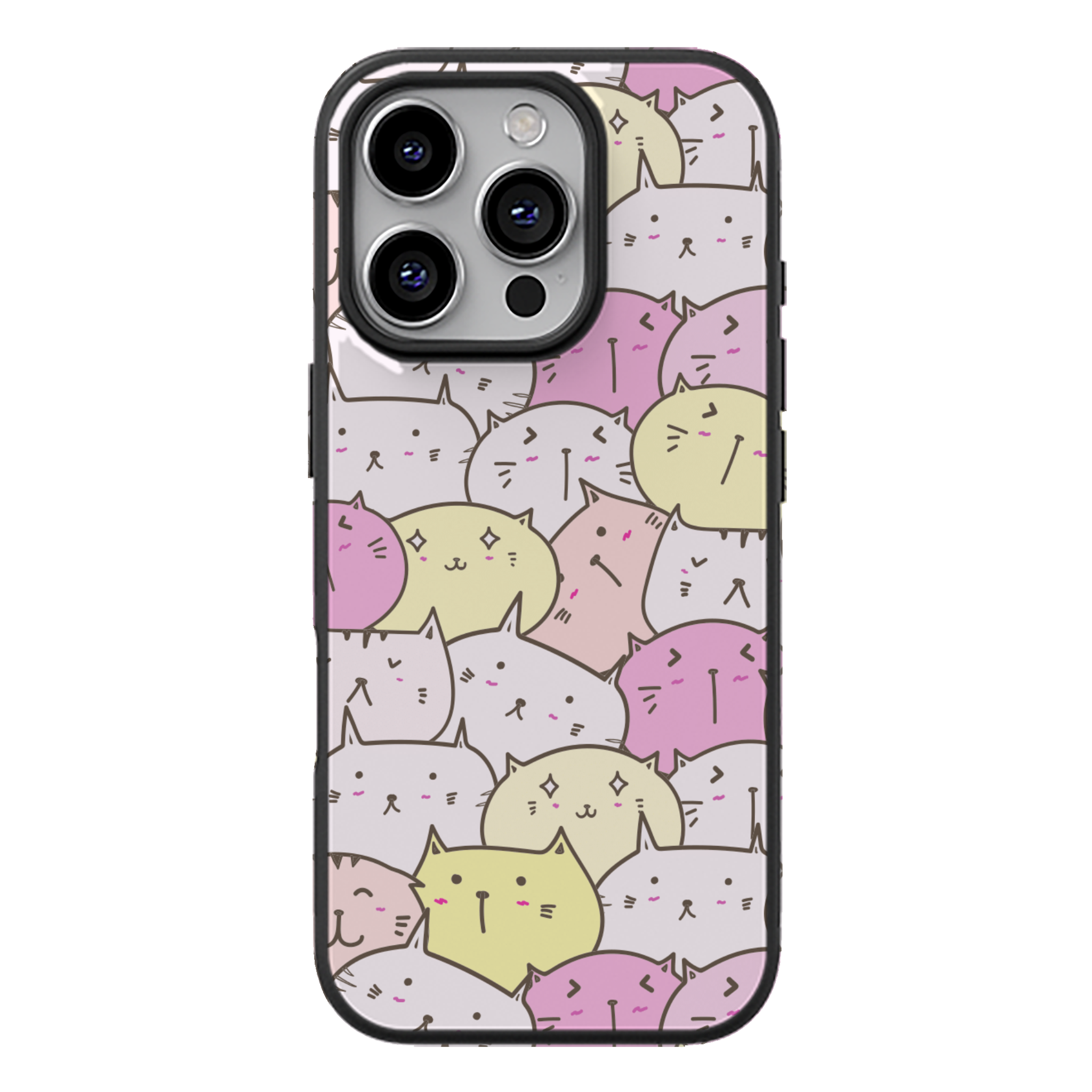 Pastel Cat Pile Glossy Phone Case | Winky Cats
