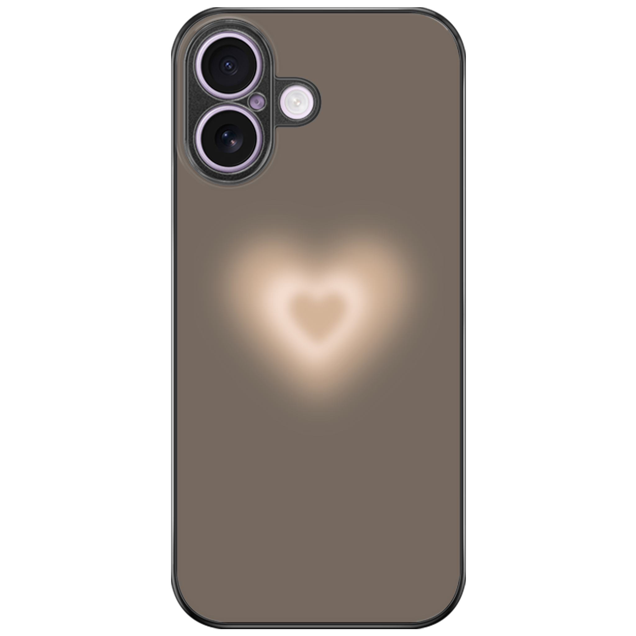Mocha Glow Heart Glossy Phone Case | Winky Cats