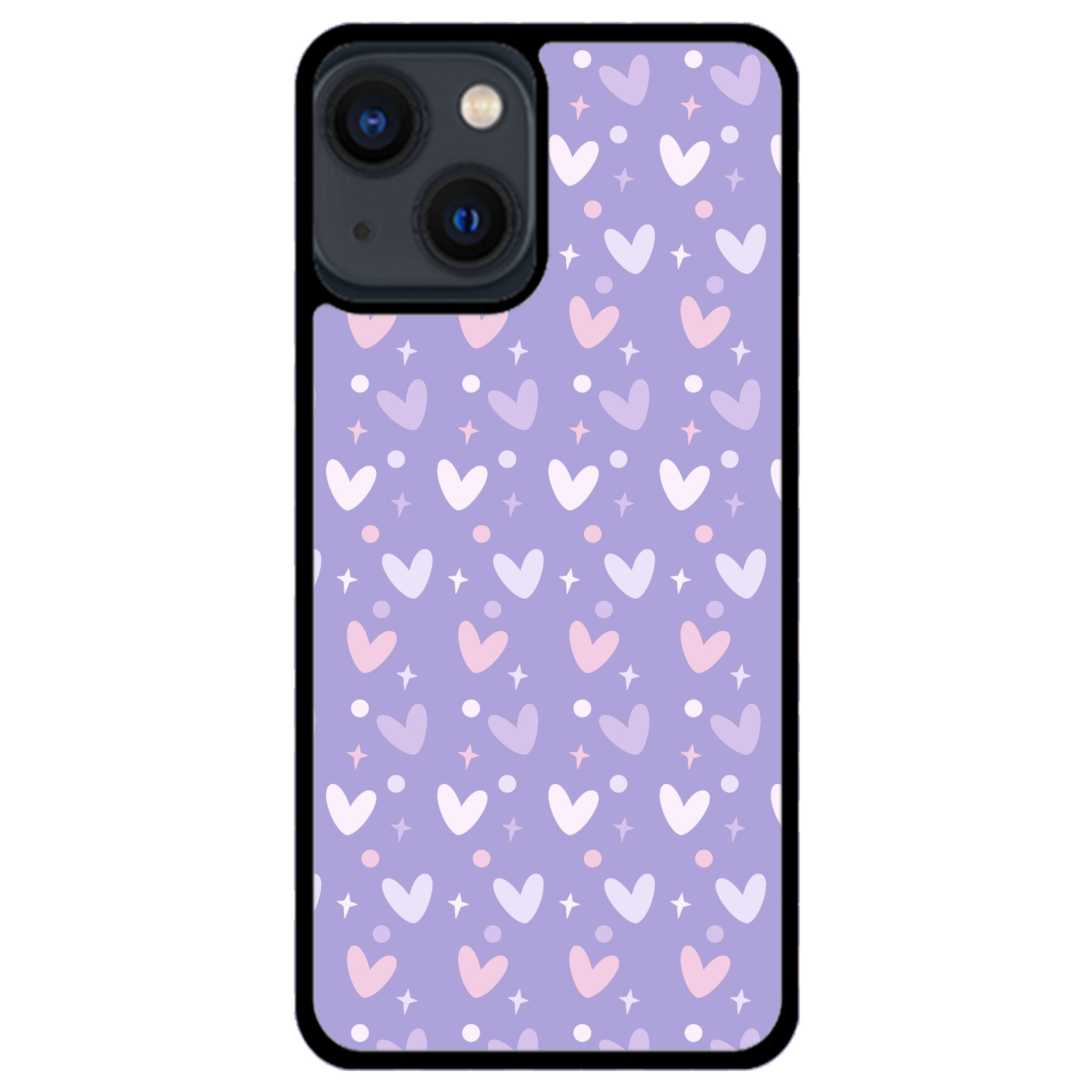 Lilac Heart Confetti Glossy Phone Case | Winky Cats