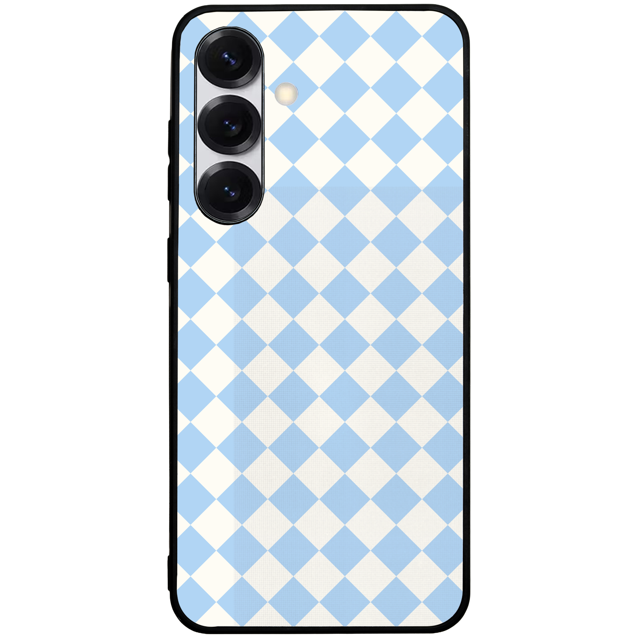 Blue and White Checkers Glossy Phone Case | Winky Cats