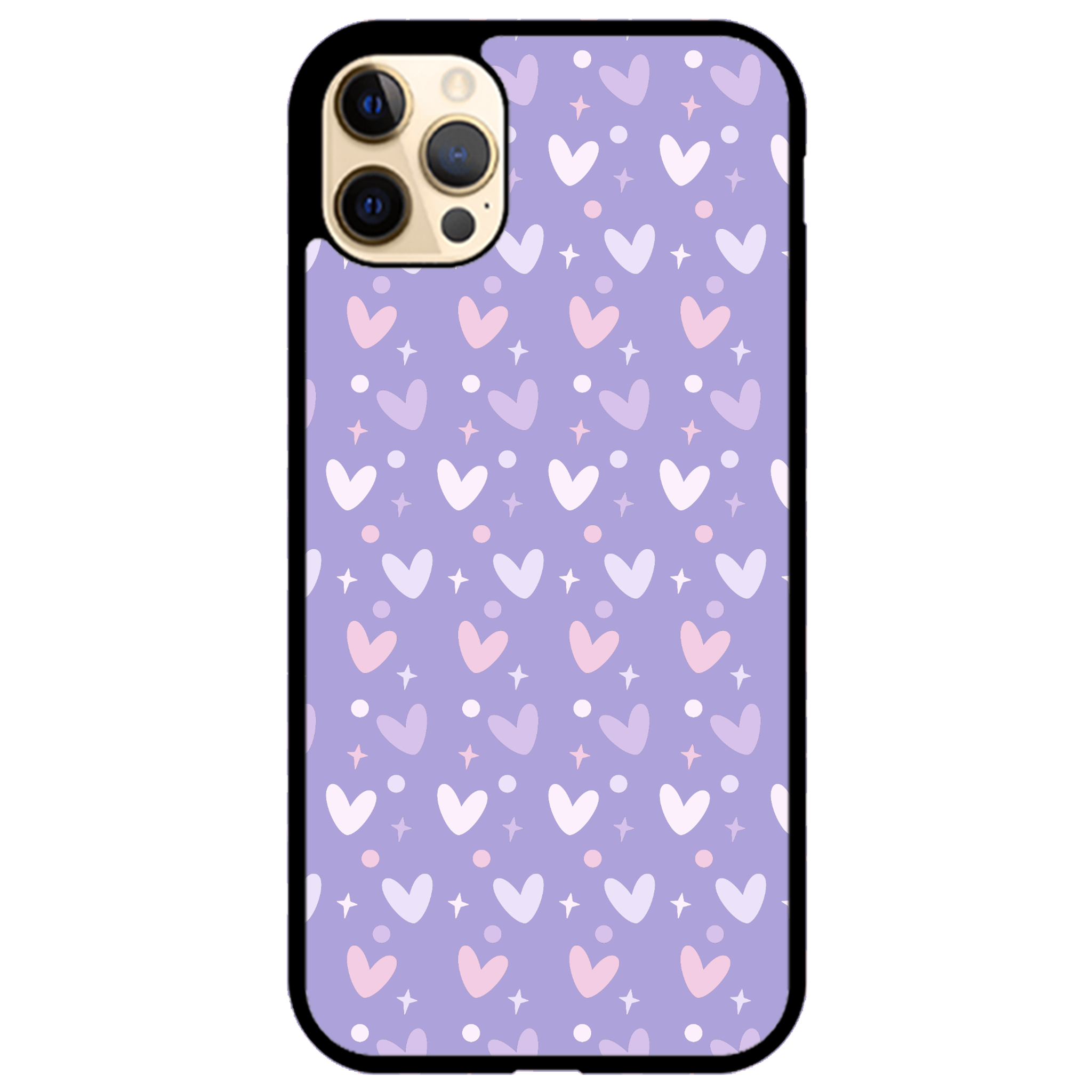 Lilac Heart Confetti Glossy Phone Case | Winky Cats