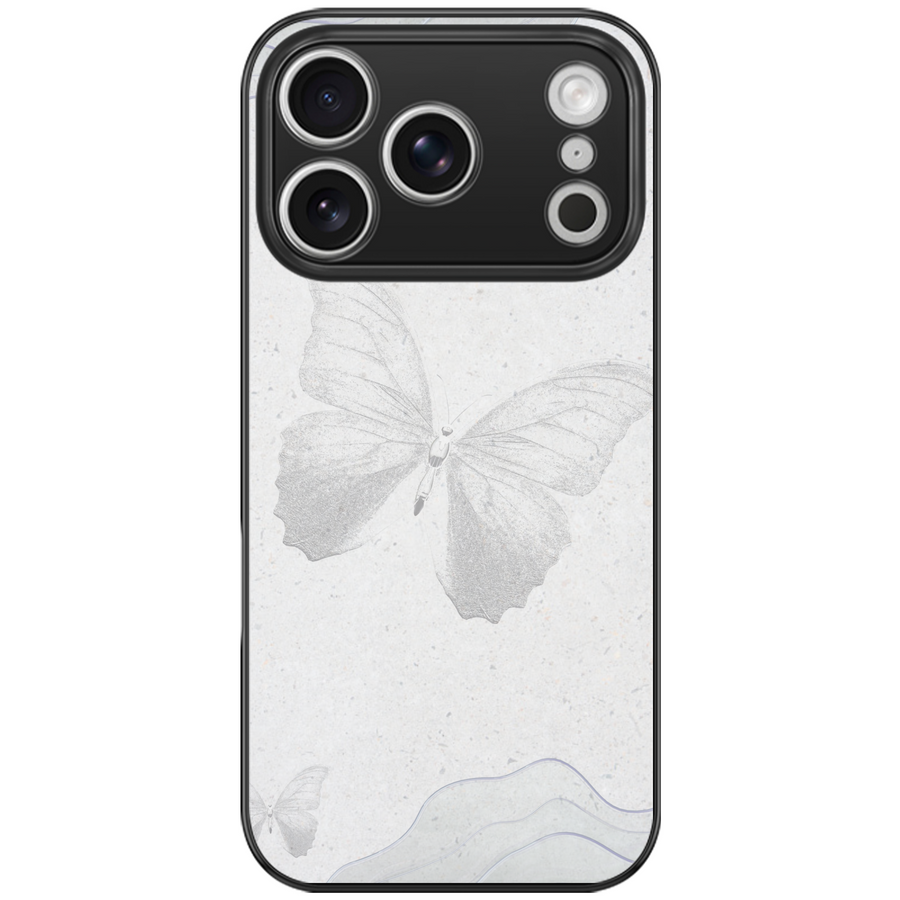 Whisper Grey Butterfly Phone Case