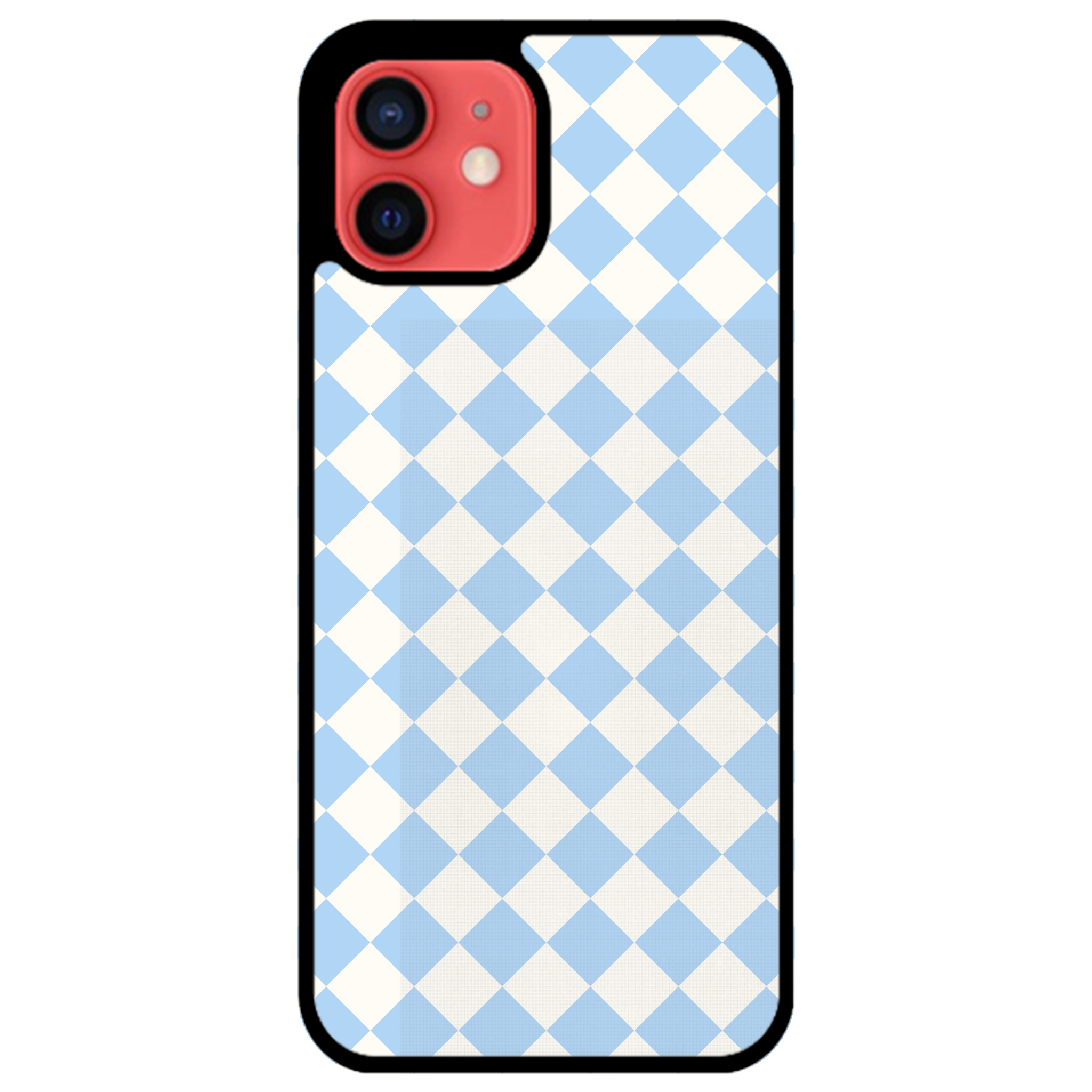Blue and White Checkers Glossy Phone Case | Winky Cats