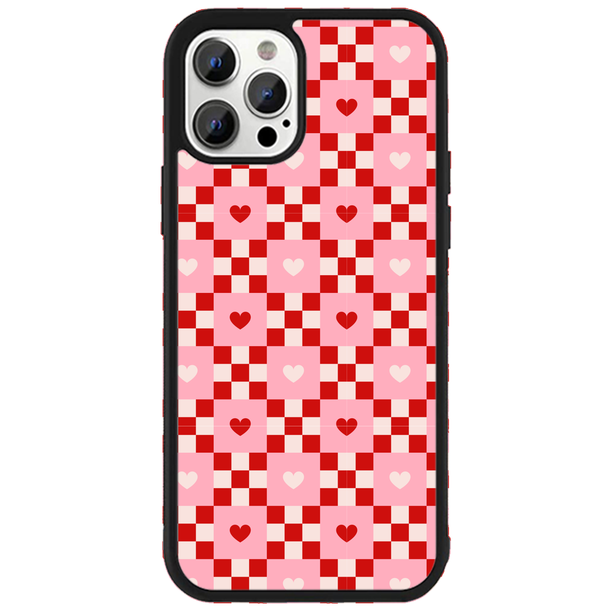 Cherry Hearts Gingham Phone Case | Winky Cats