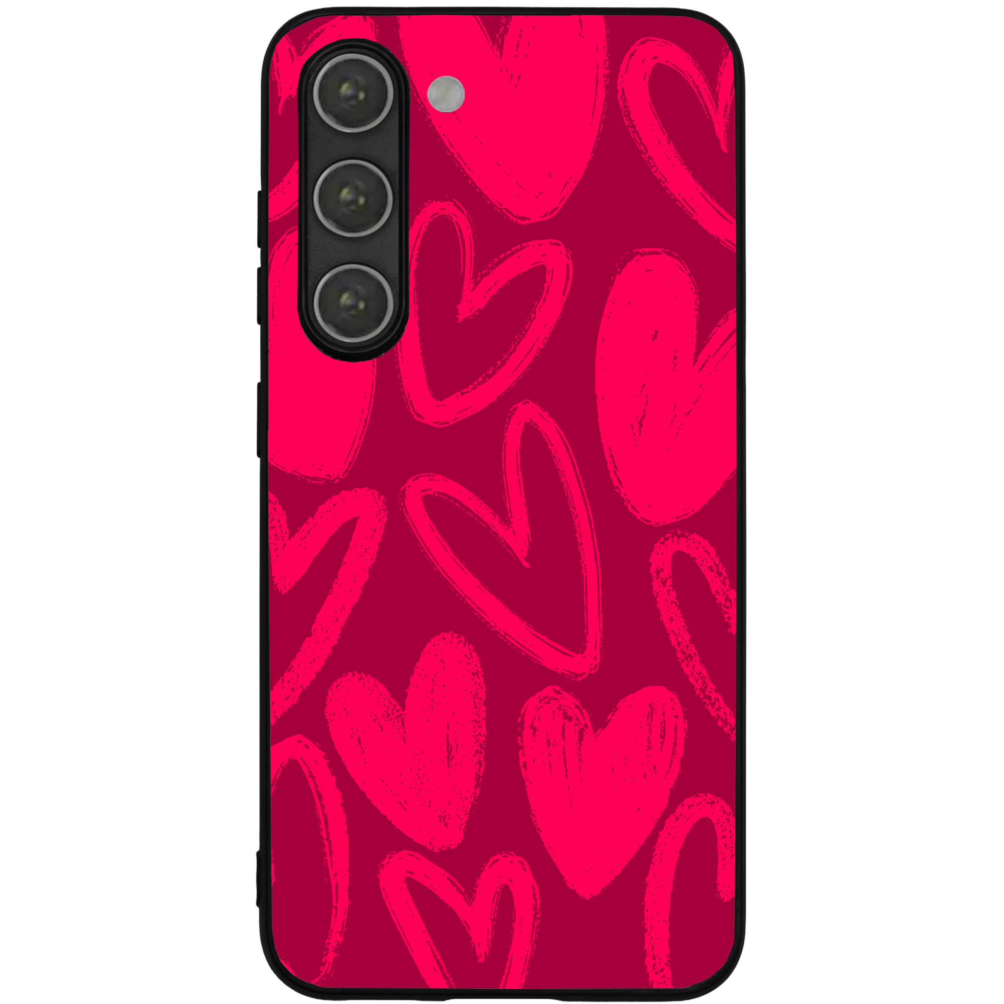 Berry Painted Hearts Glossy Phone Case | Winky Cats