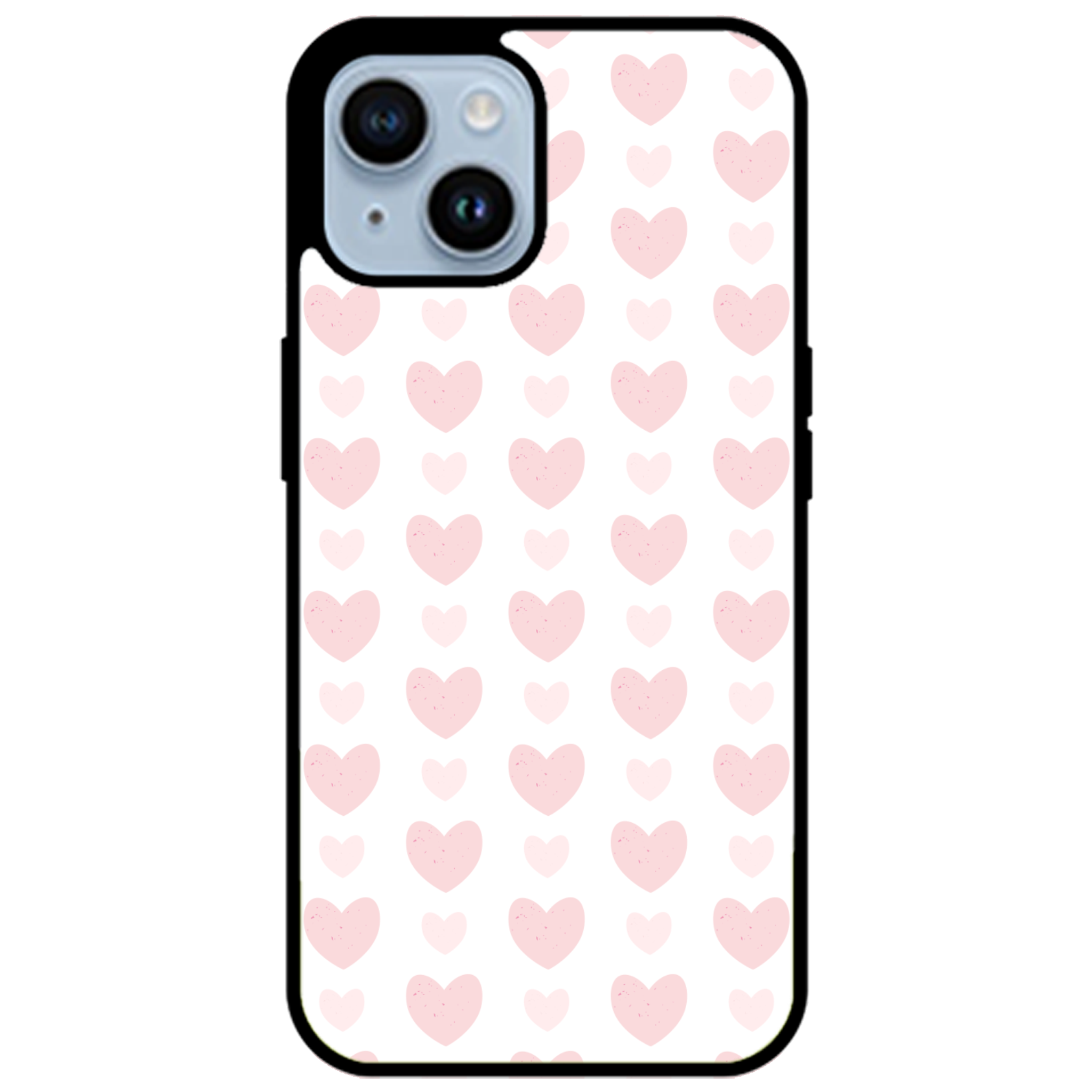 Blush Heart Grid Glossy Phone Case | Winky Cats