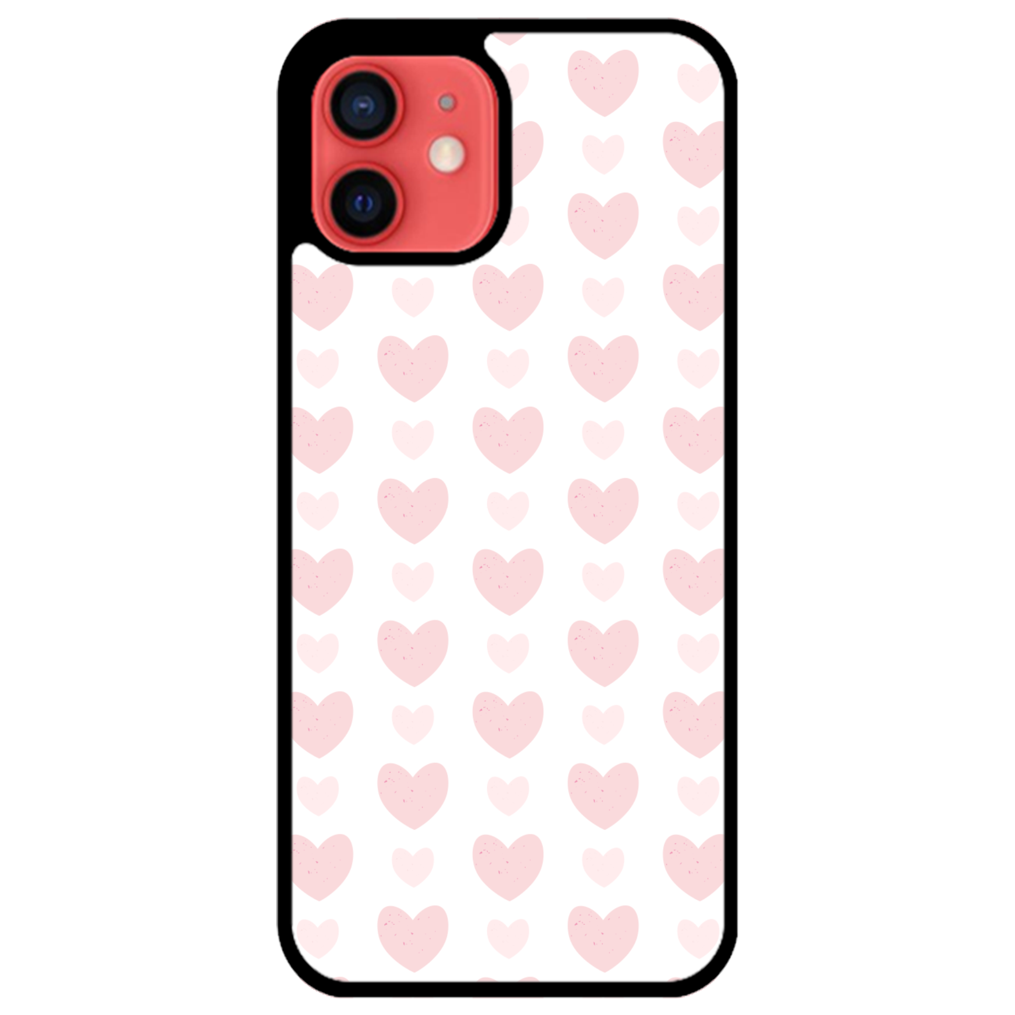 Blush Heart Grid Glossy Phone Case | Winky Cats