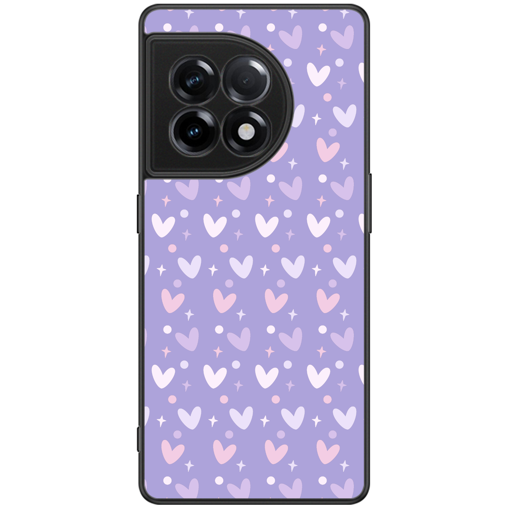 Lilac Heart Confetti Glossy Phone Case | Winky Cats