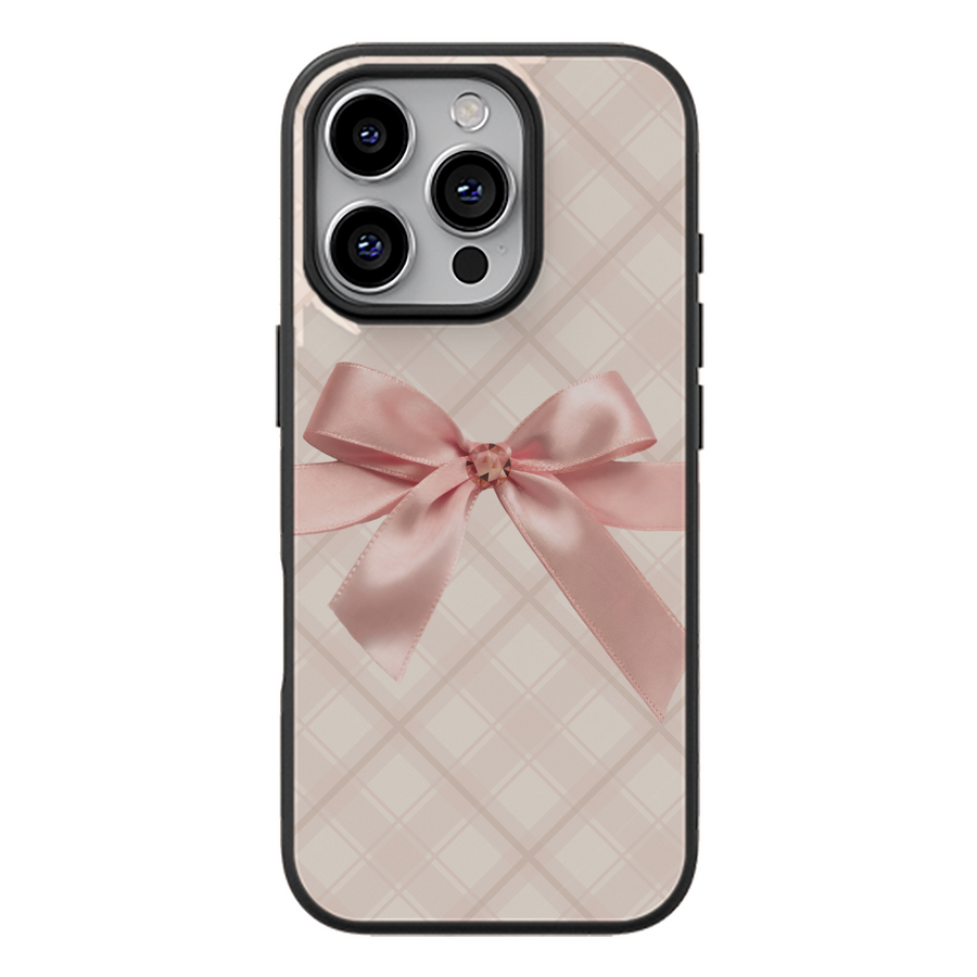Satin Bow Plaid Phone Case