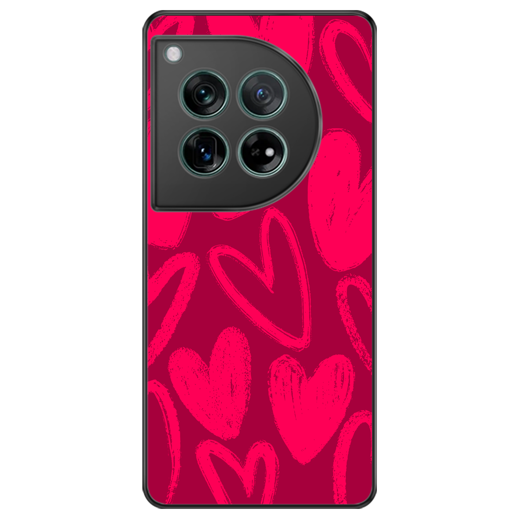Berry Painted Hearts Glossy Phone Case | Winky Cats