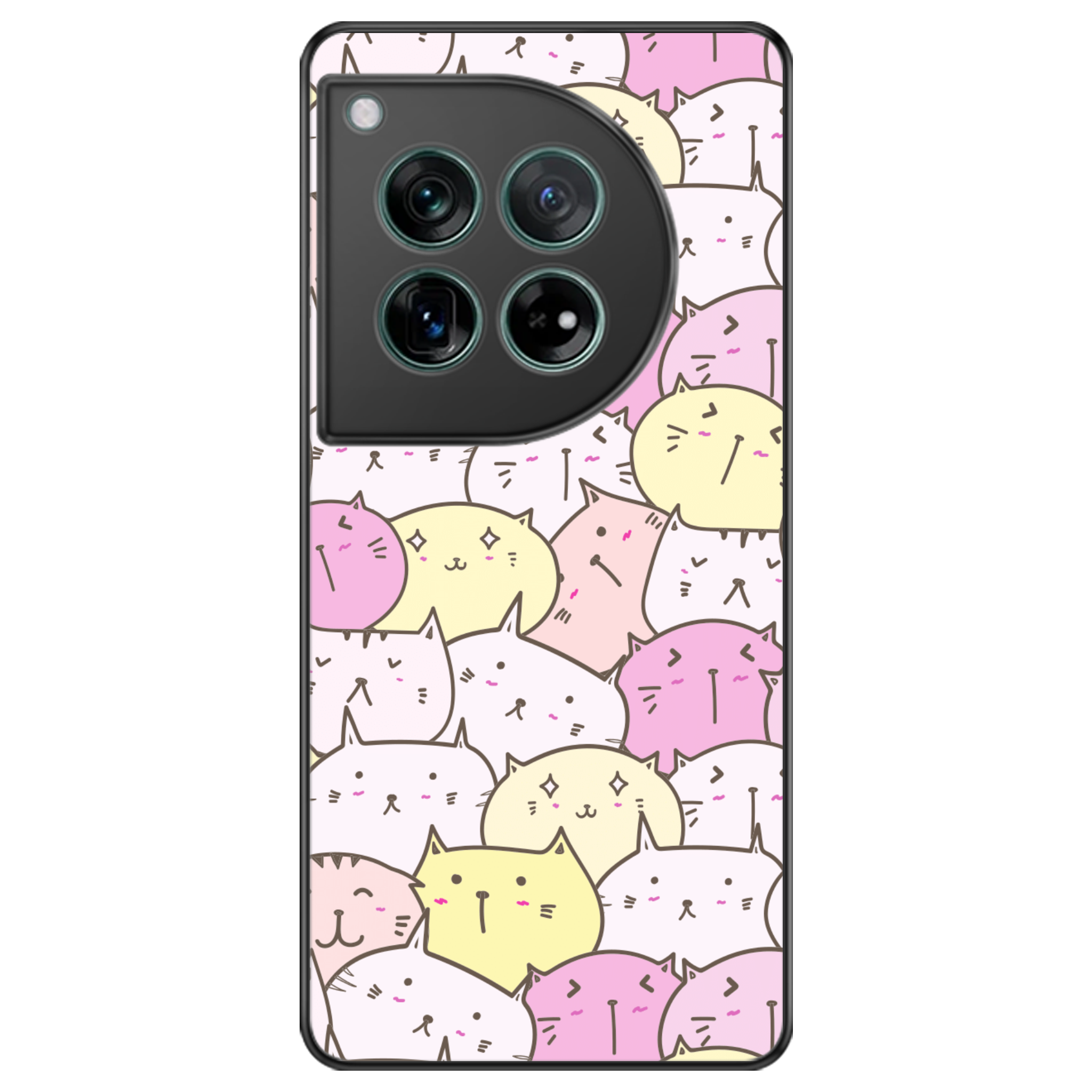 Pastel Cat Pile Glossy Phone Case | Winky Cats