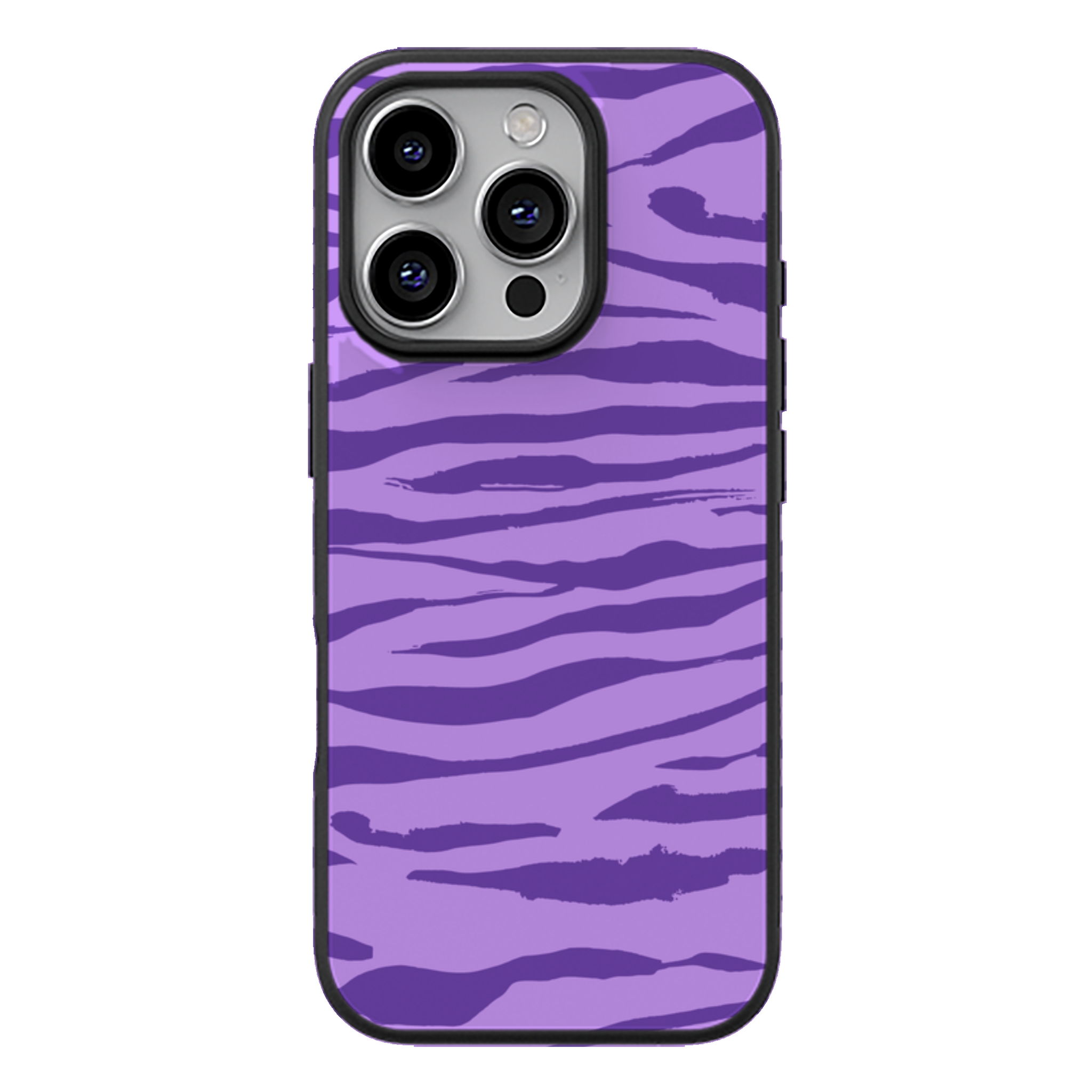 Purple Zebra Swirls Glossy Phone Case | Winky Cats