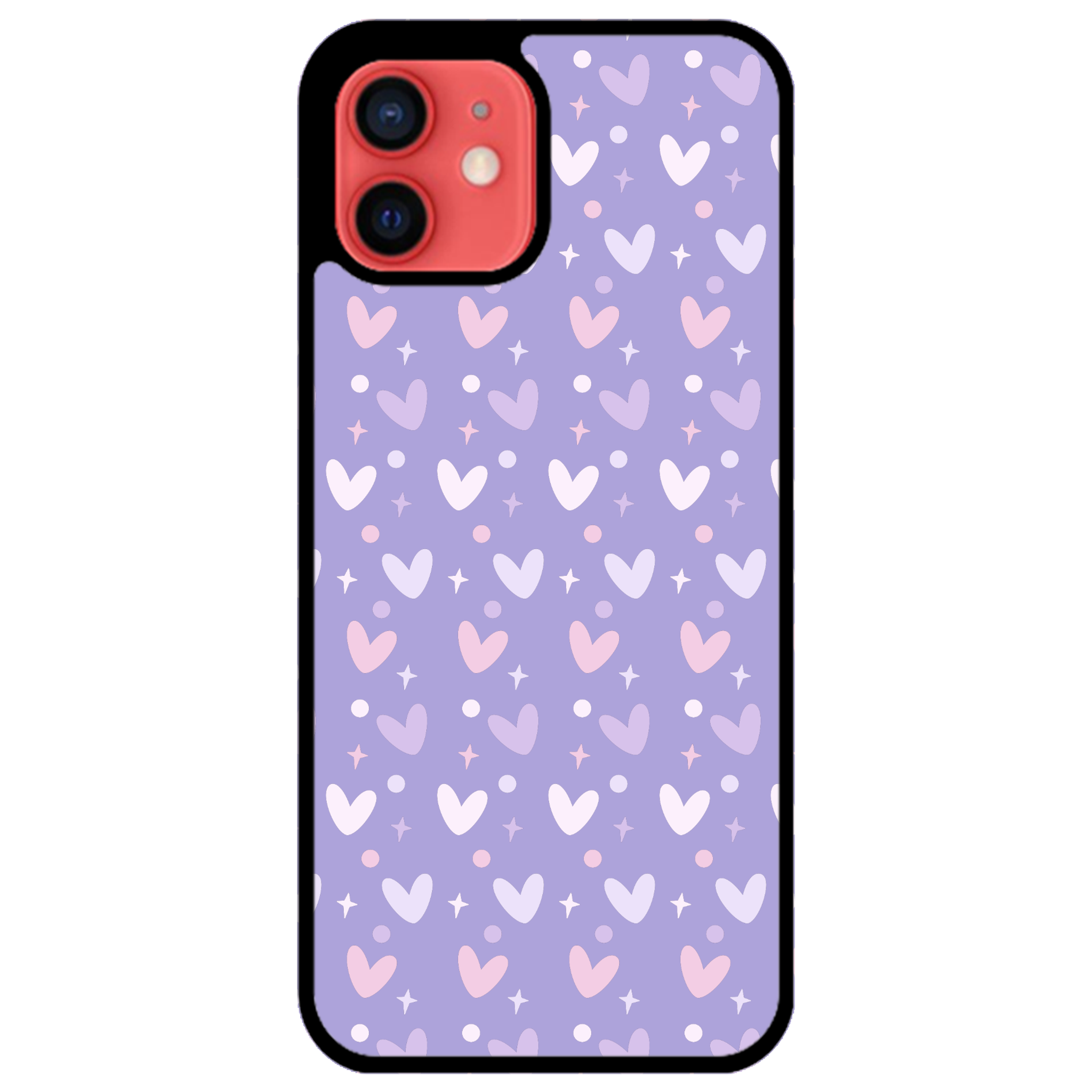 Lilac Heart Confetti Glossy Phone Case | Winky Cats