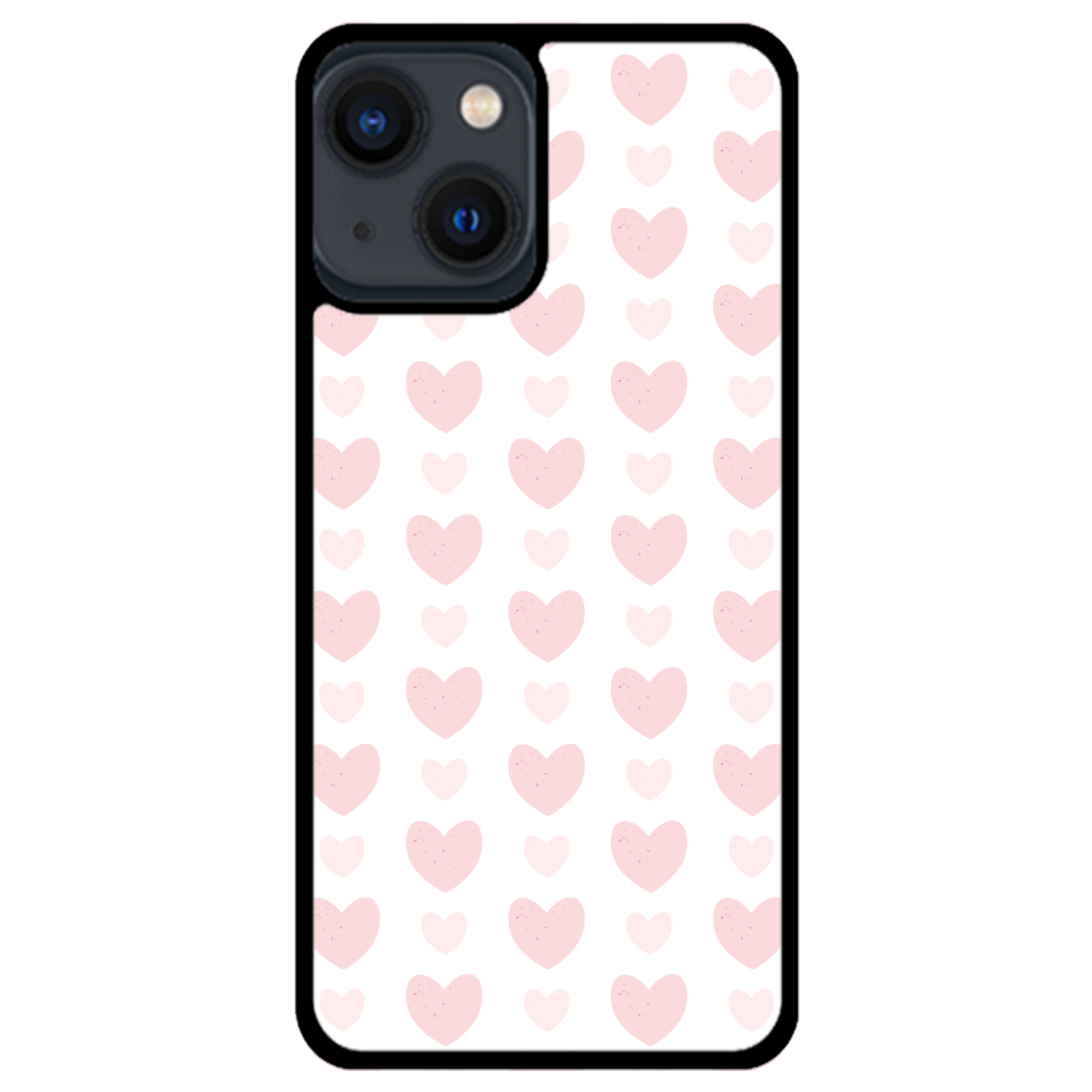 Blush Heart Grid Glossy Phone Case | Winky Cats