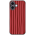 Red Vertical Ripple Stripes Glossy Phone Case | Winky Cats