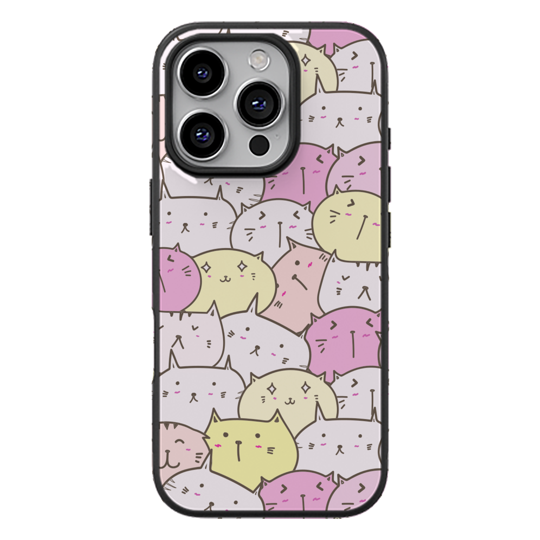 Pastel Cat Pile Glossy Phone Case | Winky Cats