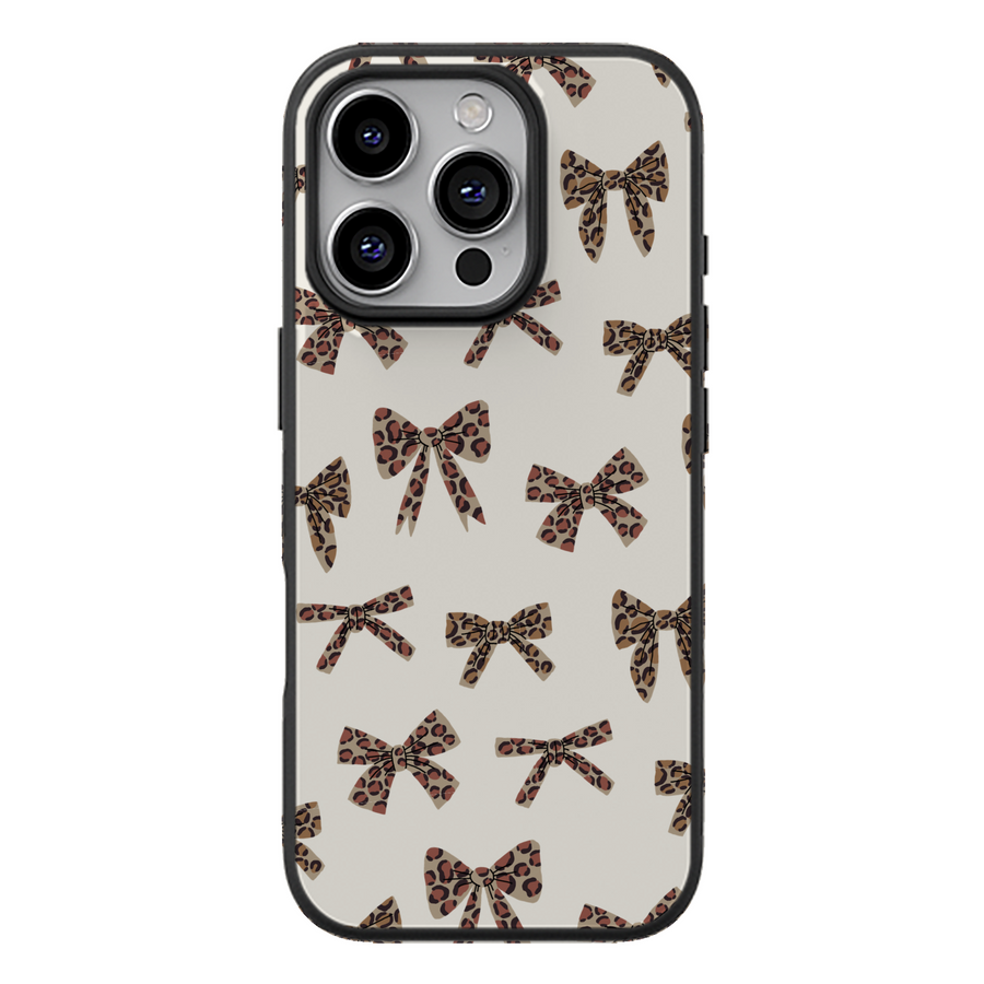 Leopard Print Bow Phone Case