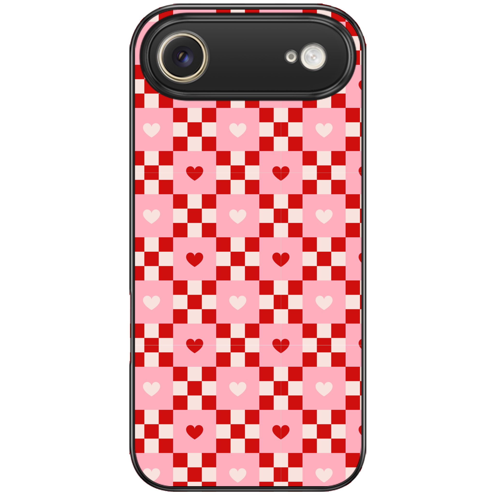 Cherry Hearts Gingham Phone Case | Winky Cats