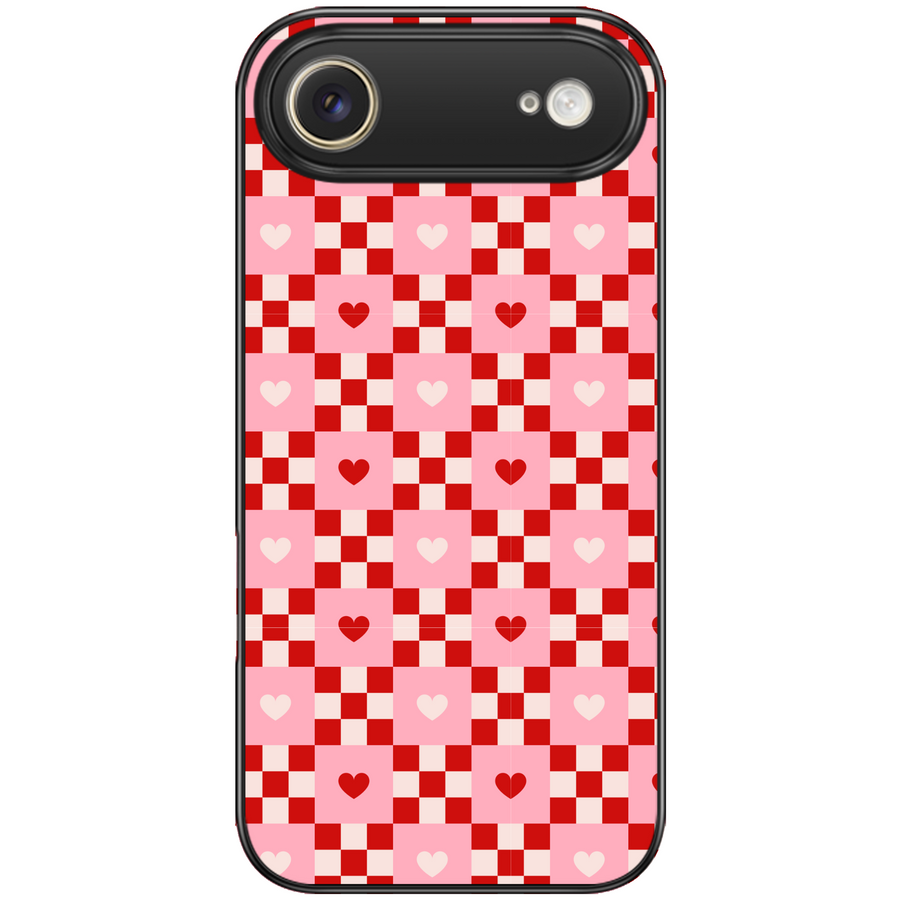 Cherry Hearts Gingham Phone Case