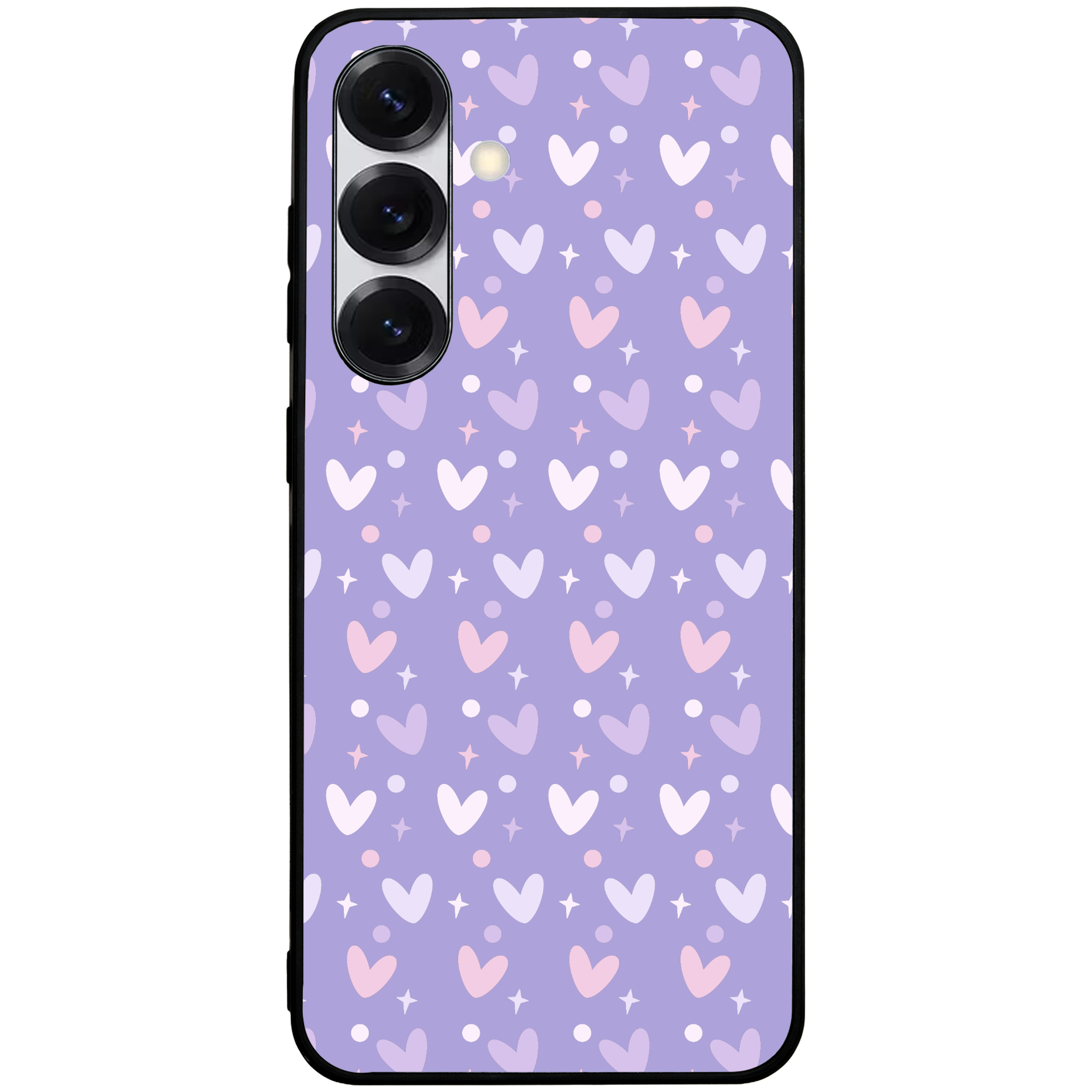 Lilac Heart Confetti Glossy Phone Case | Winky Cats