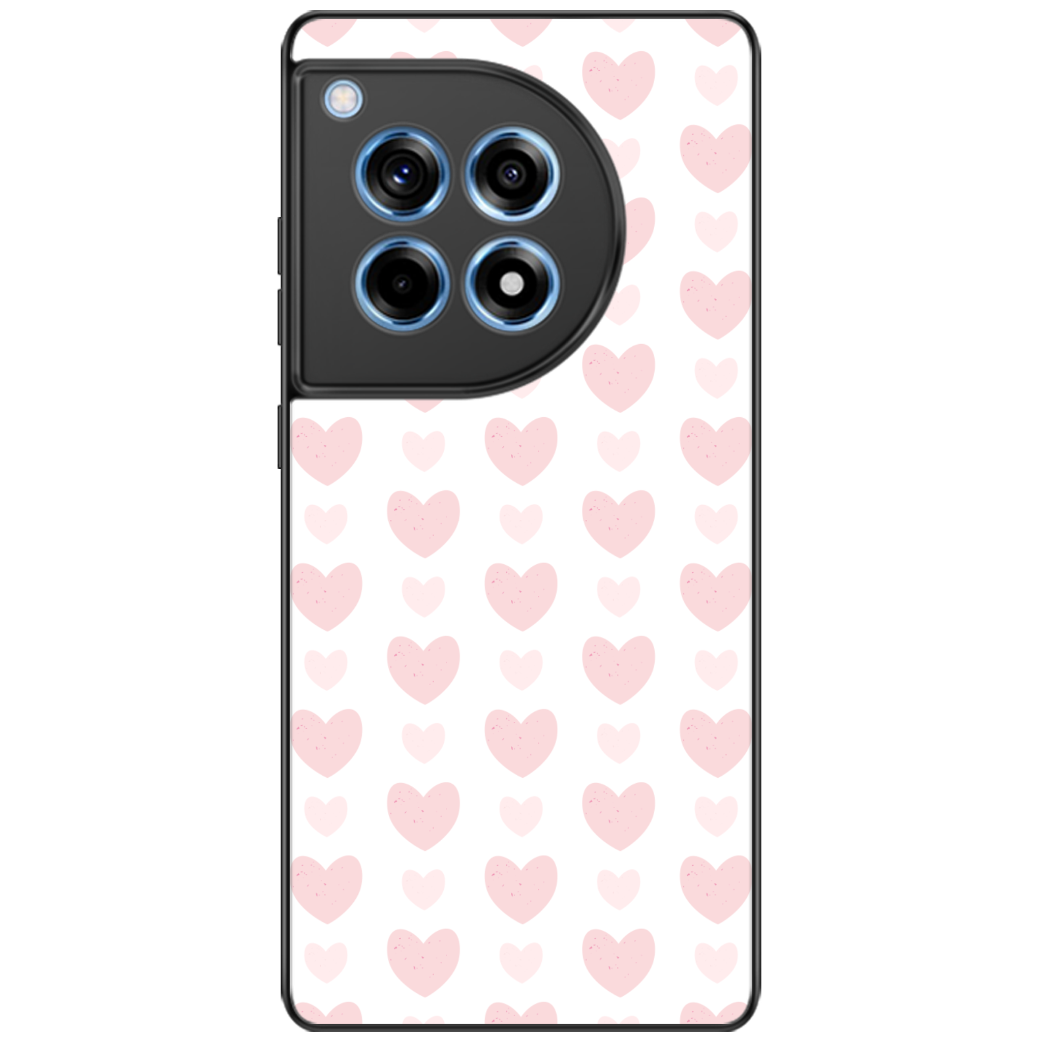 Blush Heart Grid Glossy Phone Case | Winky Cats