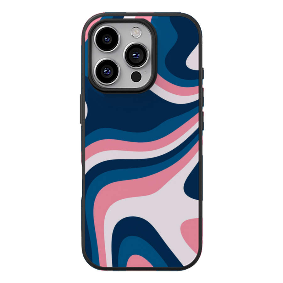 Pink Navy Marble Glossy Phone Case