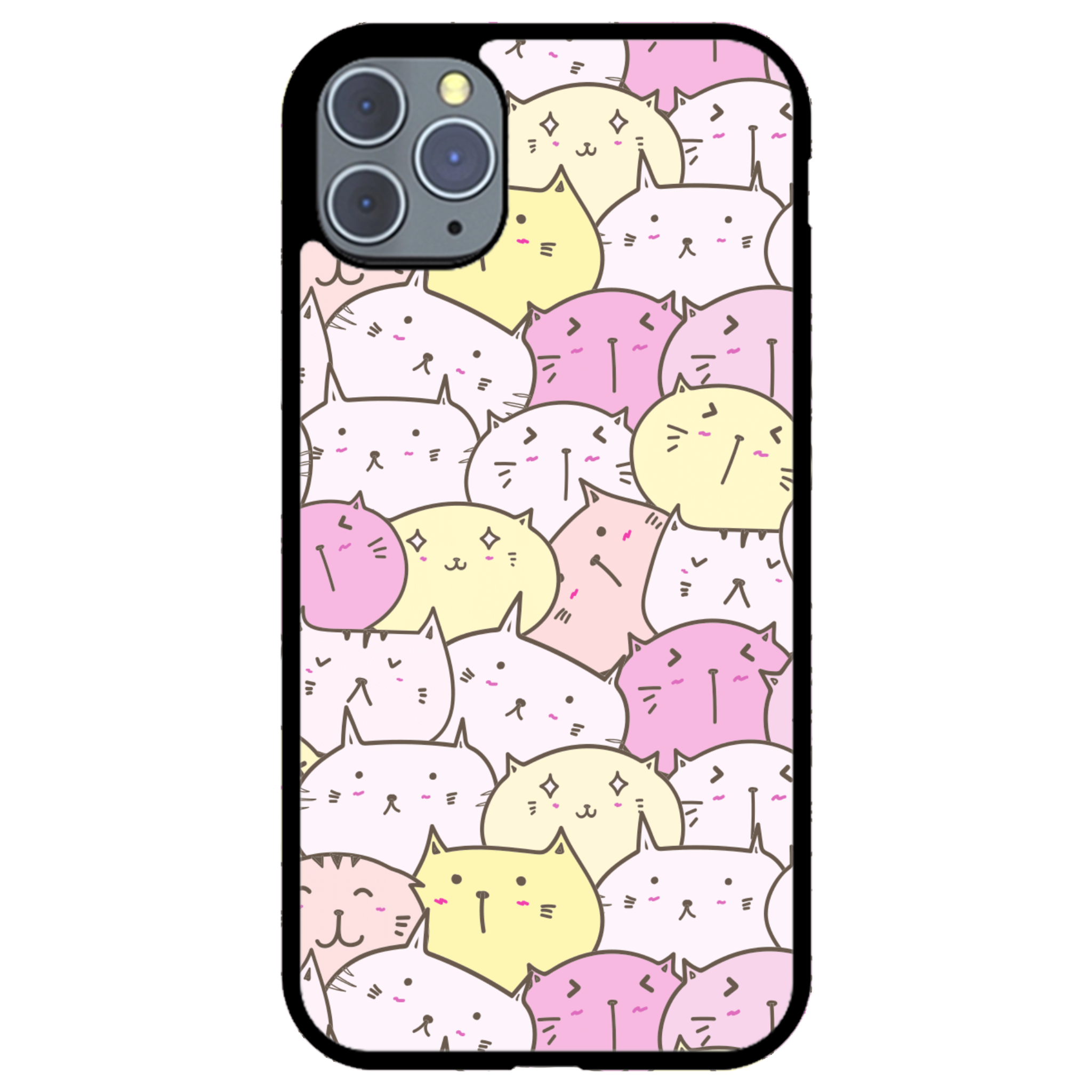 Pastel Cat Pile Glossy Phone Case | Winky Cats