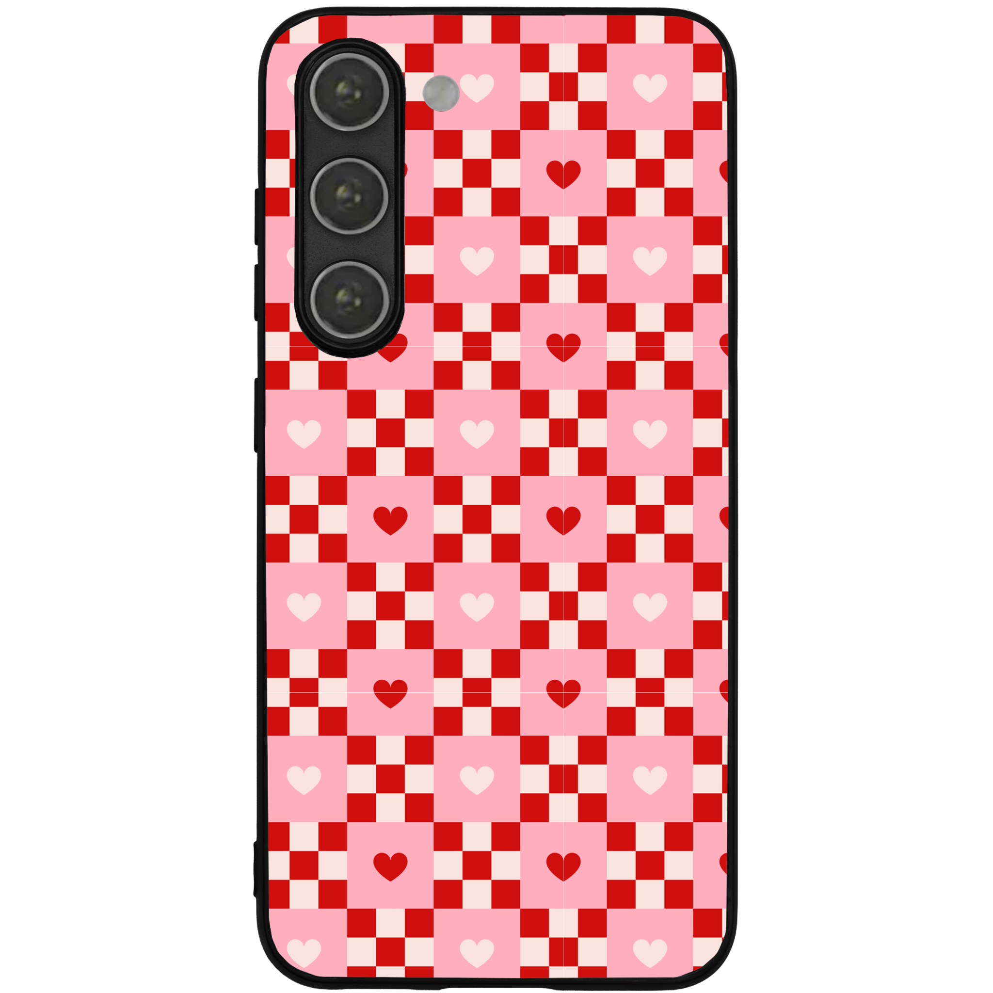 Cherry Hearts Gingham Phone Case | Winky Cats