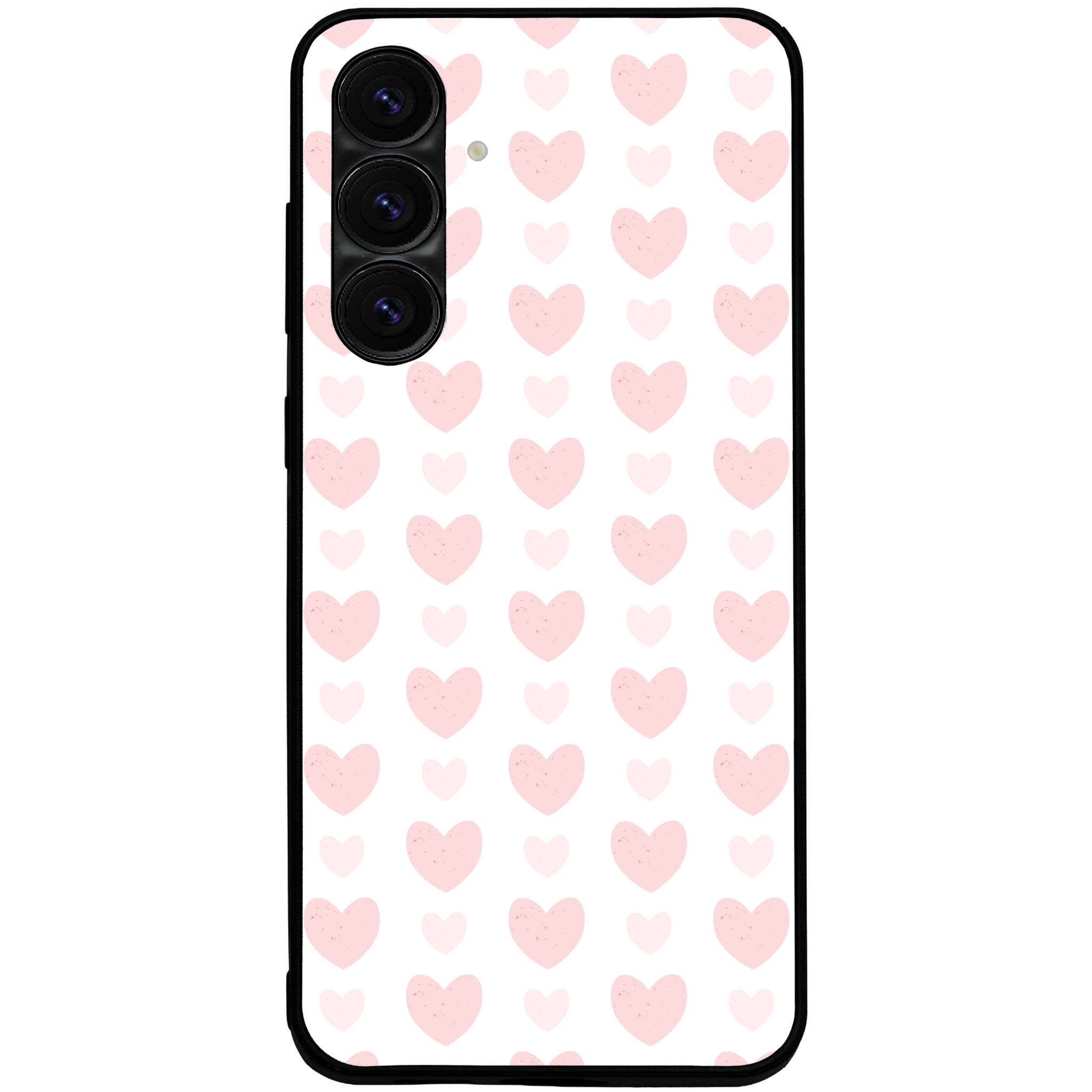 Blush Heart Grid Glossy Phone Case | Winky Cats