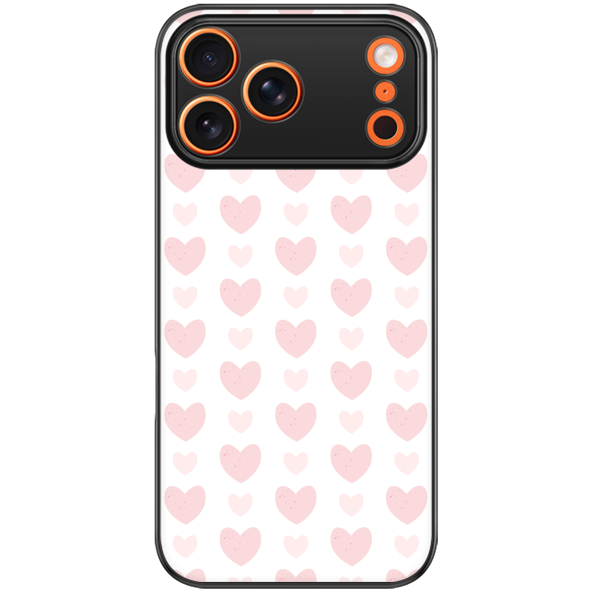 Blush Heart Grid Glossy Phone Case | Winky Cats