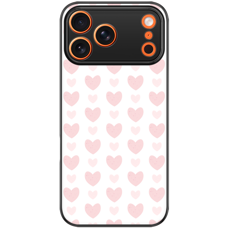 Blush Heart Grid Aesthetic Phone Case