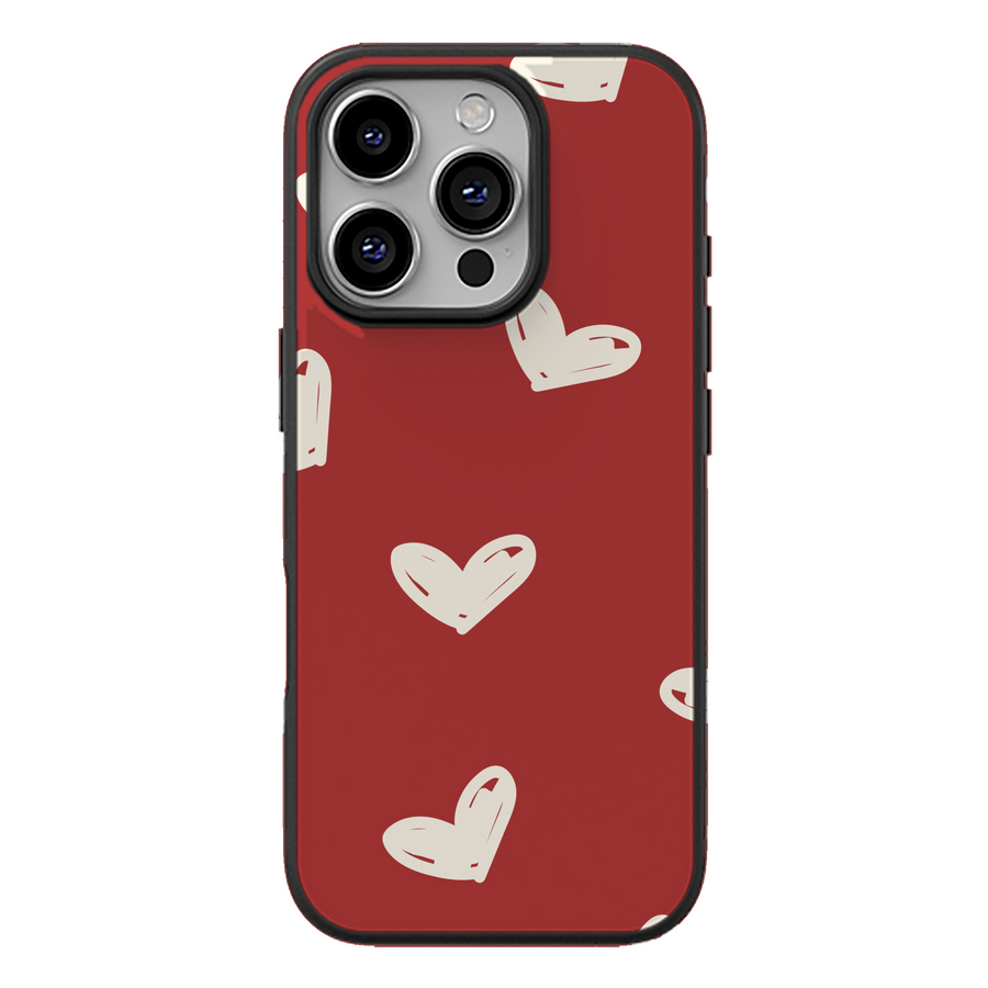 Cream Hearts Glossy Phone Case