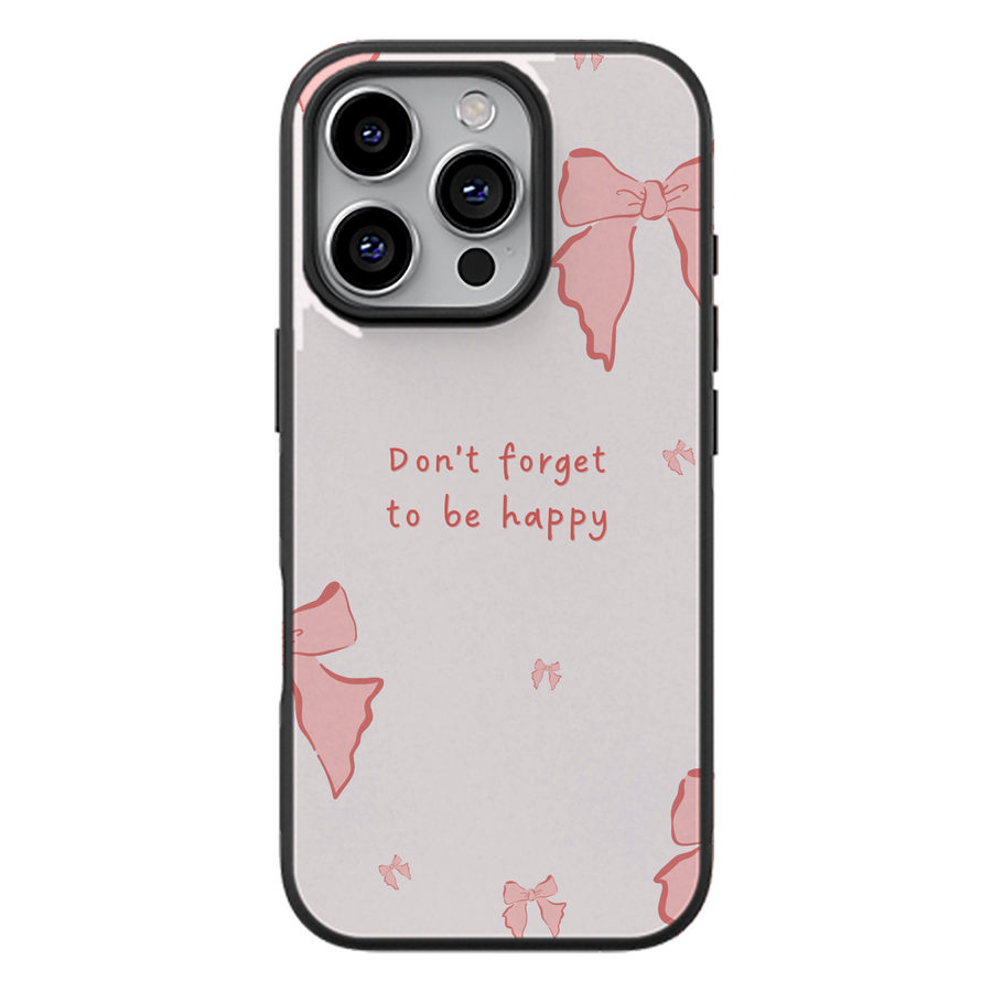 Be Happy Bow Quote Phone Case