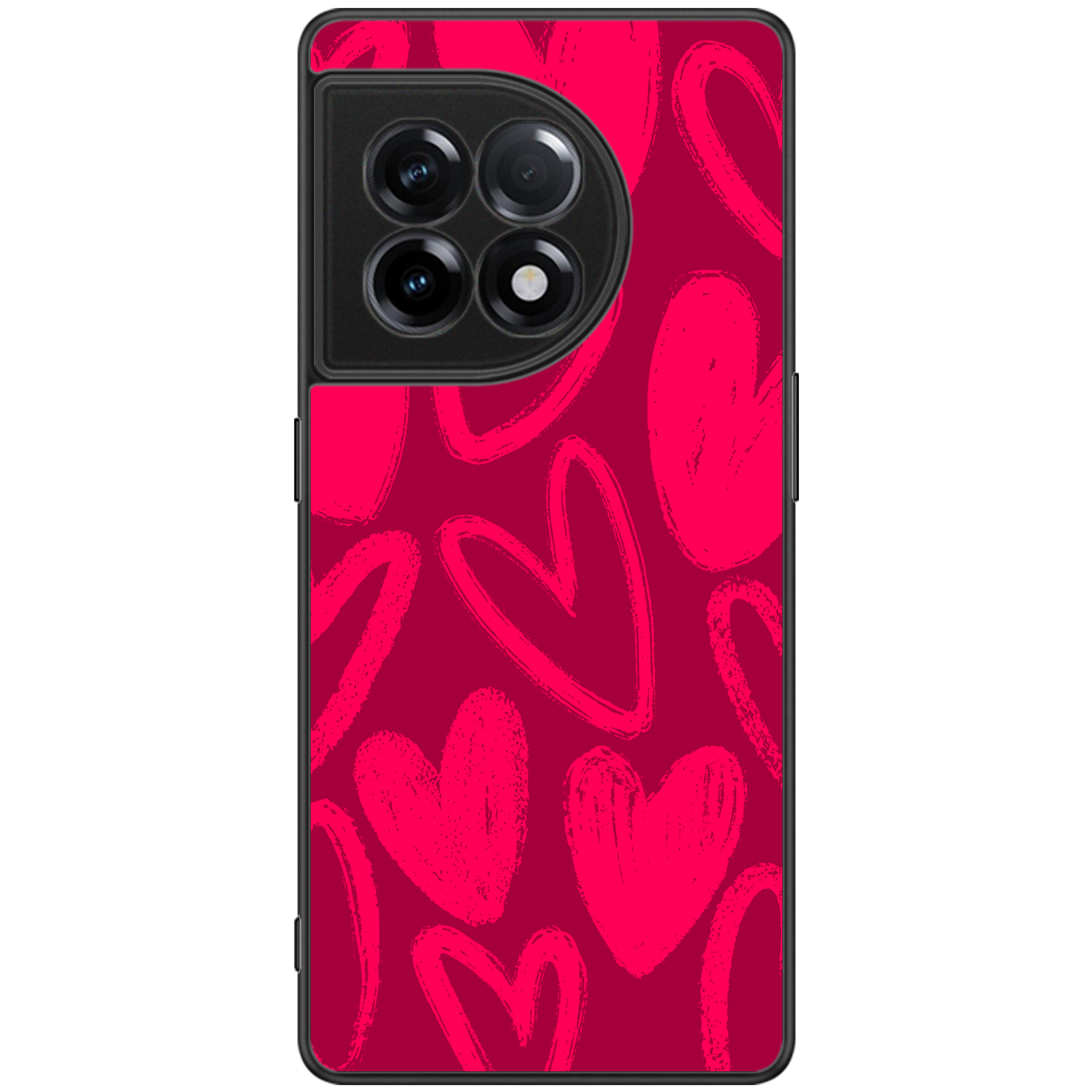 Berry Painted Hearts Glossy Phone Case | Winky Cats