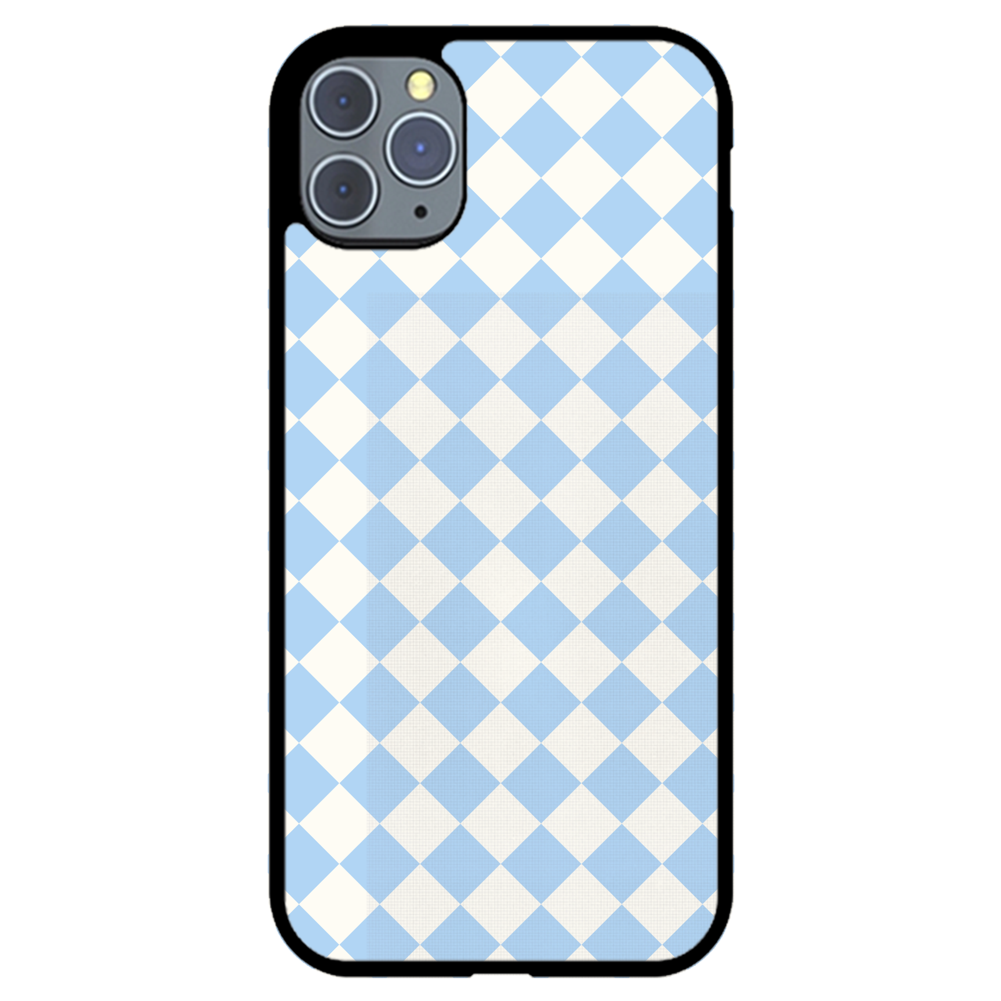 Blue and White Checkers Glossy Phone Case | Winky Cats