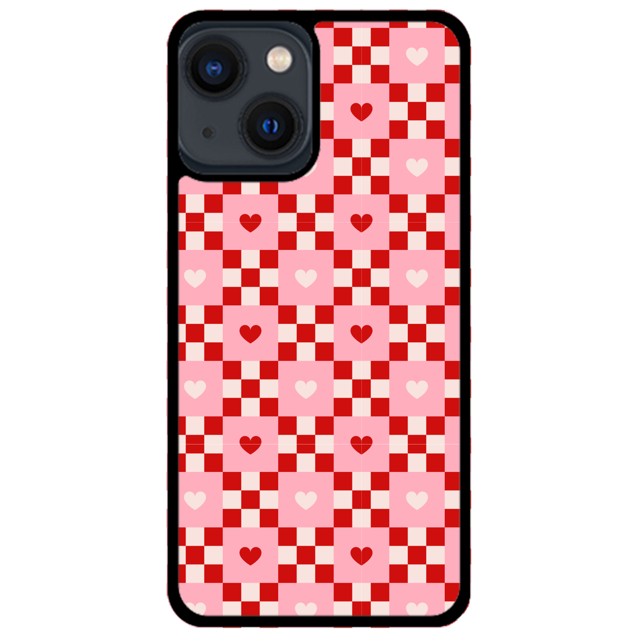 Cherry Hearts Gingham Phone Case | Winky Cats