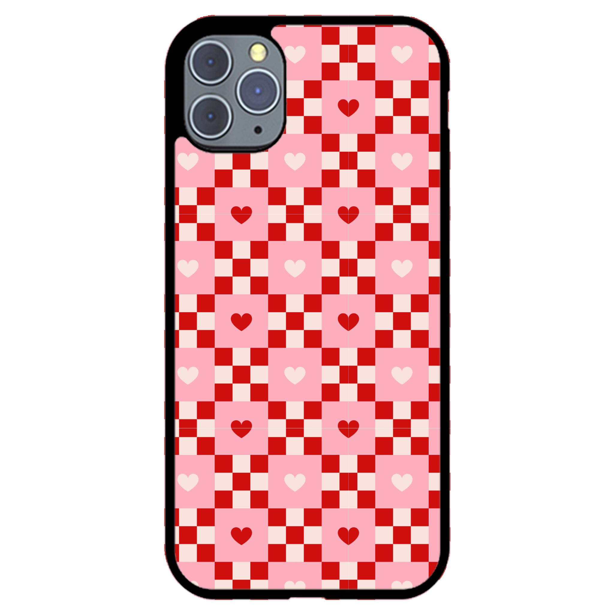 Cherry Hearts Gingham Phone Case | Winky Cats