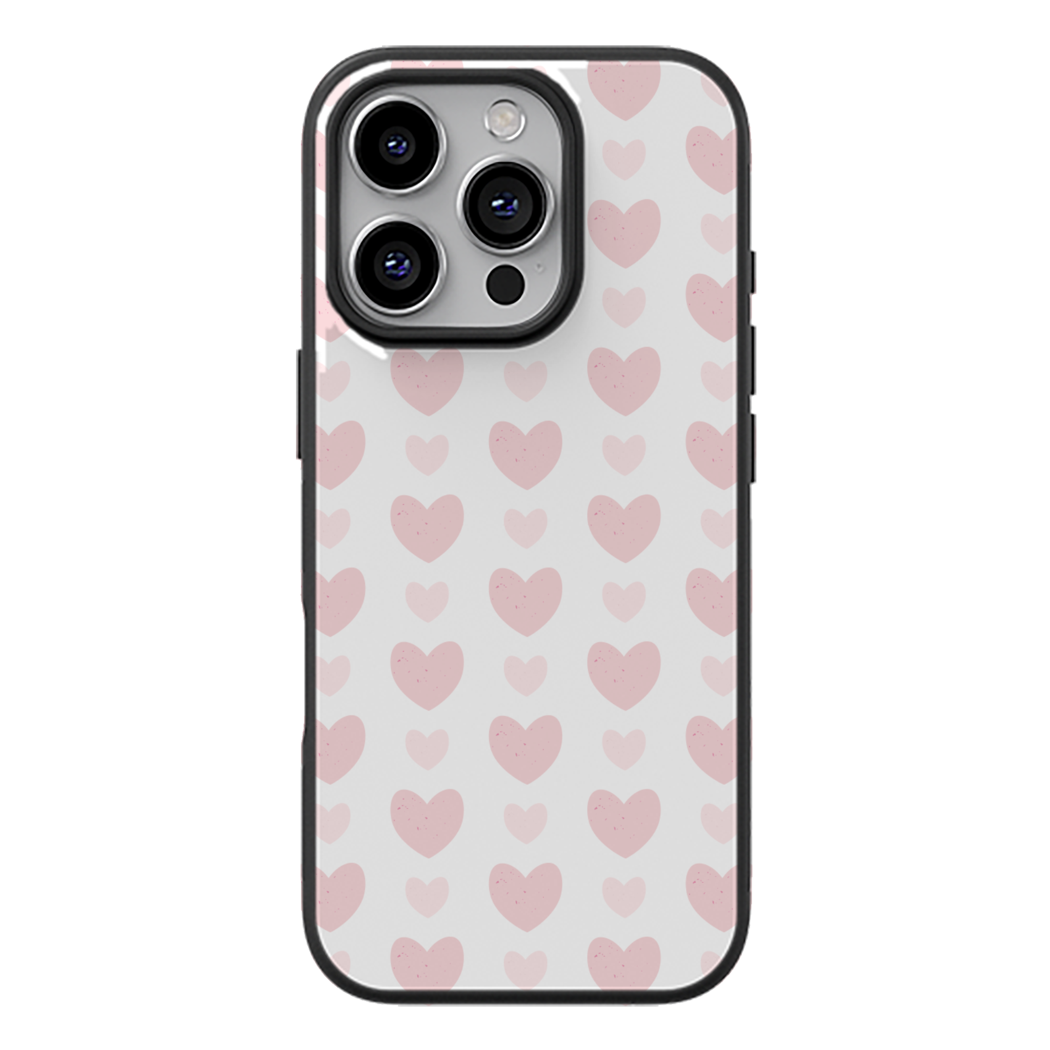 Blush Heart Grid Glossy Phone Case | Winky Cats