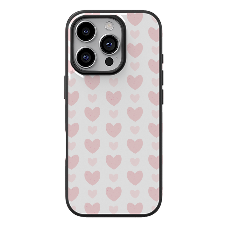 Blush Heart Grid Aesthetic Phone Case